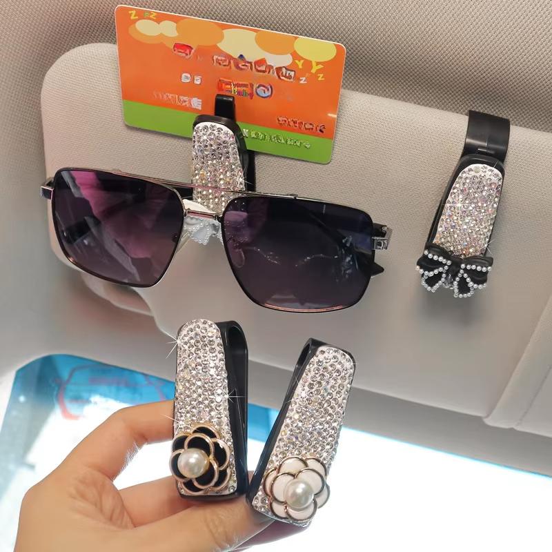 Cute Bow Car Sun Visor Organizer Sunglasses Holder Rhinestone Bracket Portable Sunglasses Crystal Clip Decoration Accessories
Cute Bow Car Sun Visor Organizer Sunglasses Holder Rhinestone Bracket Portable Sunglasses Crystal Clip Decoration Accessories
