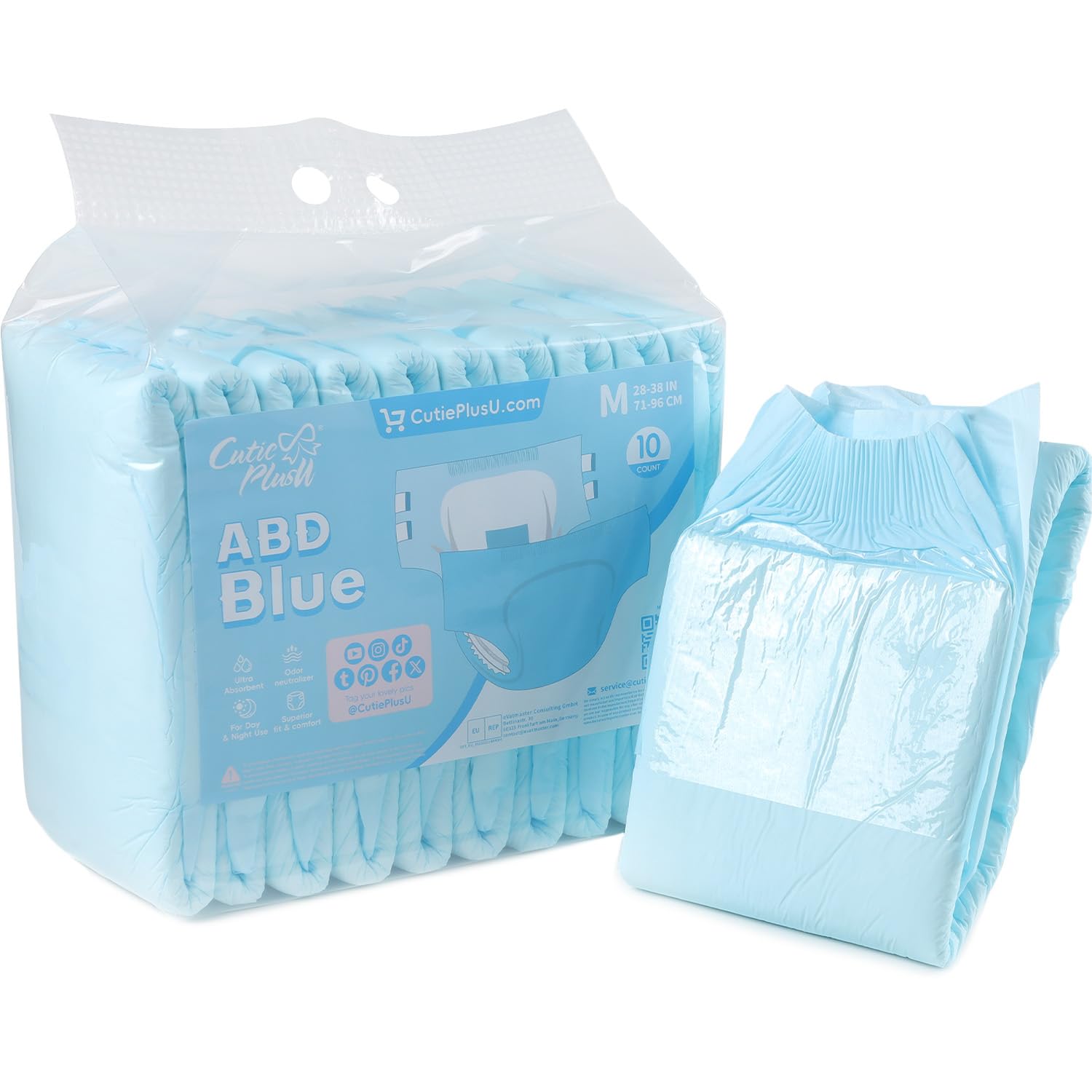 CutiePlusU Adult Disposable Tabbed Incontinence Briefs for Women and Overnight Absorbency Blue Diapers, 10-Pack, Men, - (M 71-96cm) синий
CutiePlusU Adult Disposable Tabbed Incontinence Briefs for Women and Overnight Absorbency Blue Diapers, 10-Pack, Men, - (M 71-96cm) синий