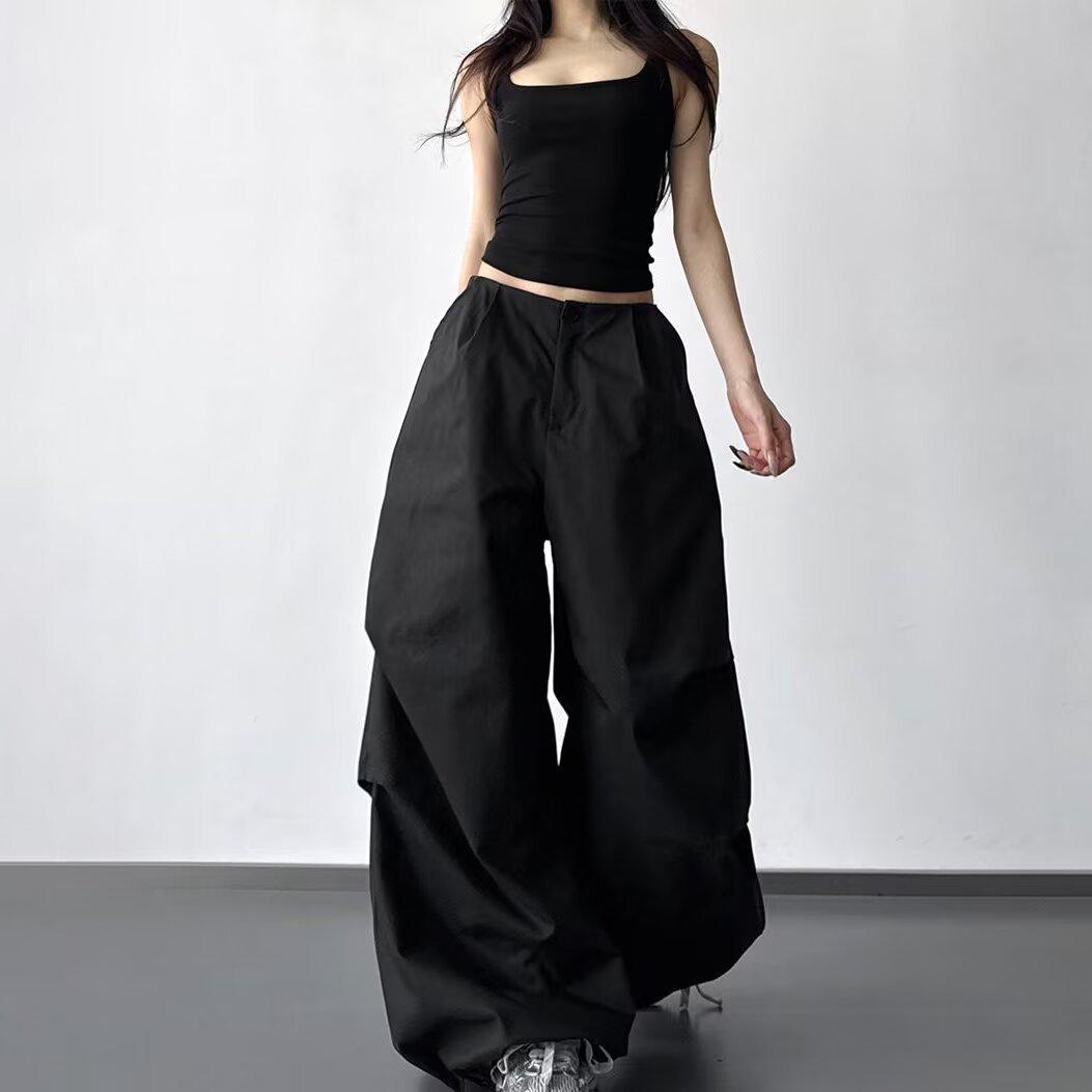 American Retro Pleated Loose Wide-Leg Pants for Tall Individuals M чорний
American Retro Pleated Loose Wide-Leg Pants for Tall Individuals M чорний
