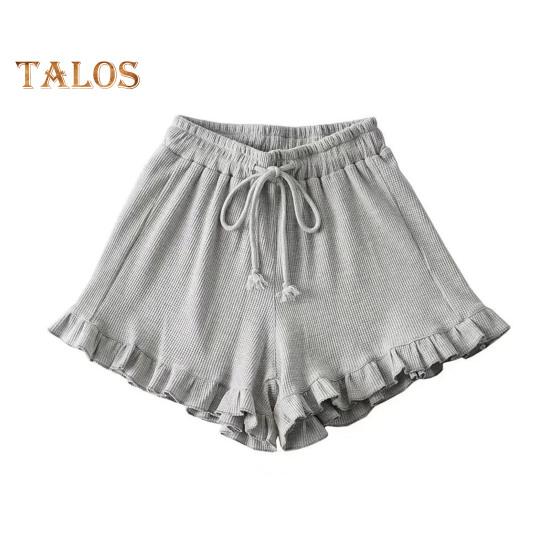 Женские шорты из вафельного трикотажа с эластичной резинкой на талии, шорты с оборками, широкие струящиеся шорты, повседневный летний наряд для отдыха S серый
Женские шорты из вафельного трикотажа с эластичной резинкой на талии, шорты с оборками, широкие струящиеся шорты, повседневный летний наряд для отдыха S серый