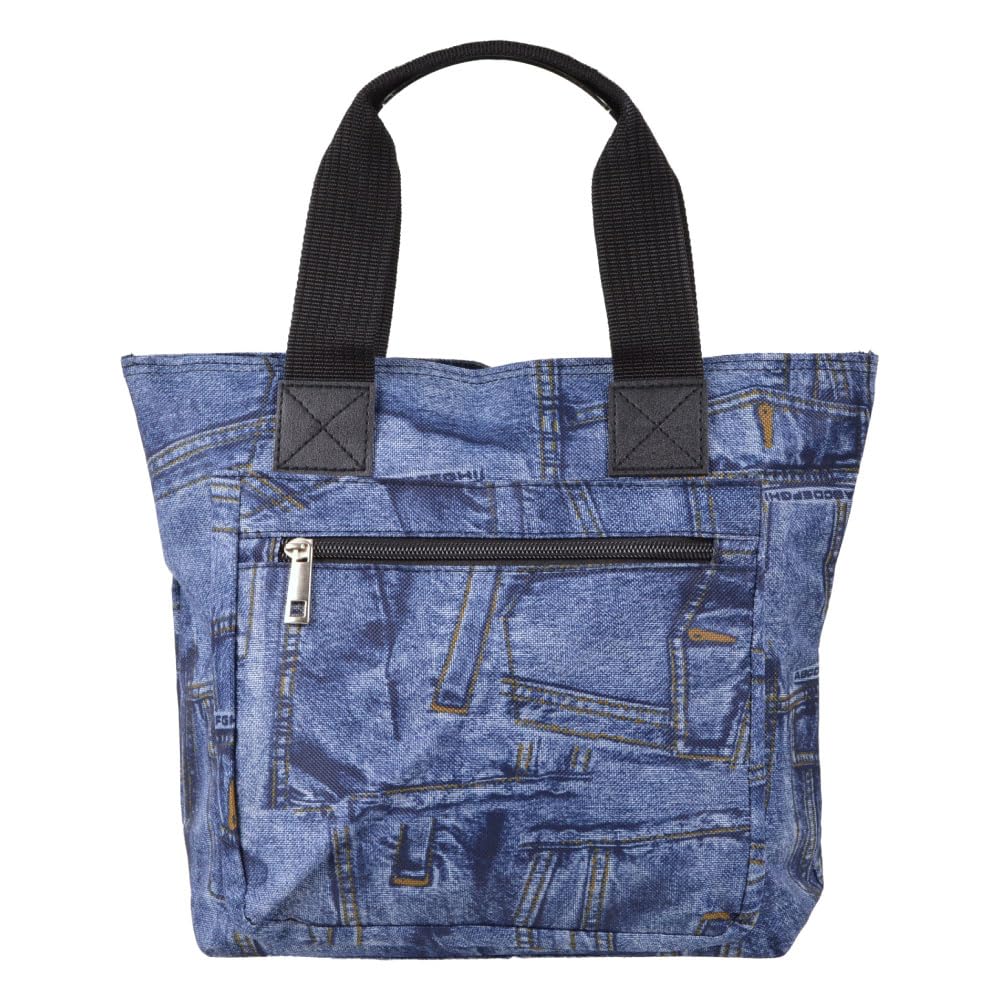 Denim print tote bag, blue, 24cm x 24cm x 10cm, 6543-BL
Denim print tote bag, blue, 24cm x 24cm x 10cm, 6543-BL