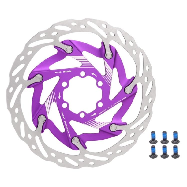 160mm Central Locking Bike Brake Rotors Hollow Road Bike Brake Rotor Hydraulic Centerlock Disc Rotor Easy to Install фіолетовий
160mm Central Locking Bike Brake Rotors Hollow Road Bike Brake Rotor Hydraulic Centerlock Disc Rotor Easy to Install фіолетовий