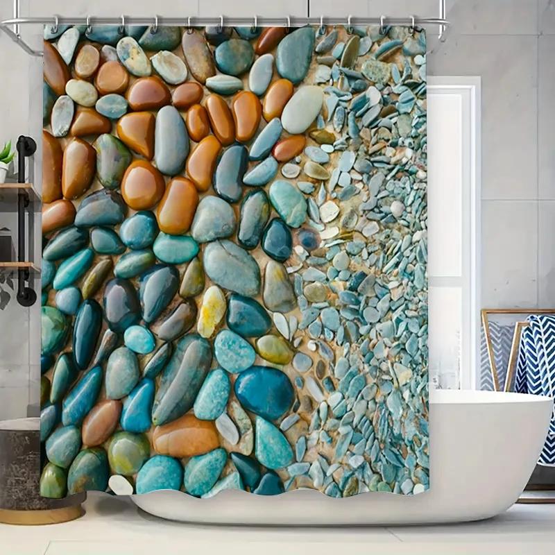 Beachy Blue Decor Shower Curtain Pebble Print Pattern Waterproof Fabric 80x72inch Bathroom Liner Set 90x180cm
Beachy Blue Decor Shower Curtain Pebble Print Pattern Waterproof Fabric 80x72inch Bathroom Liner Set 90x180cm