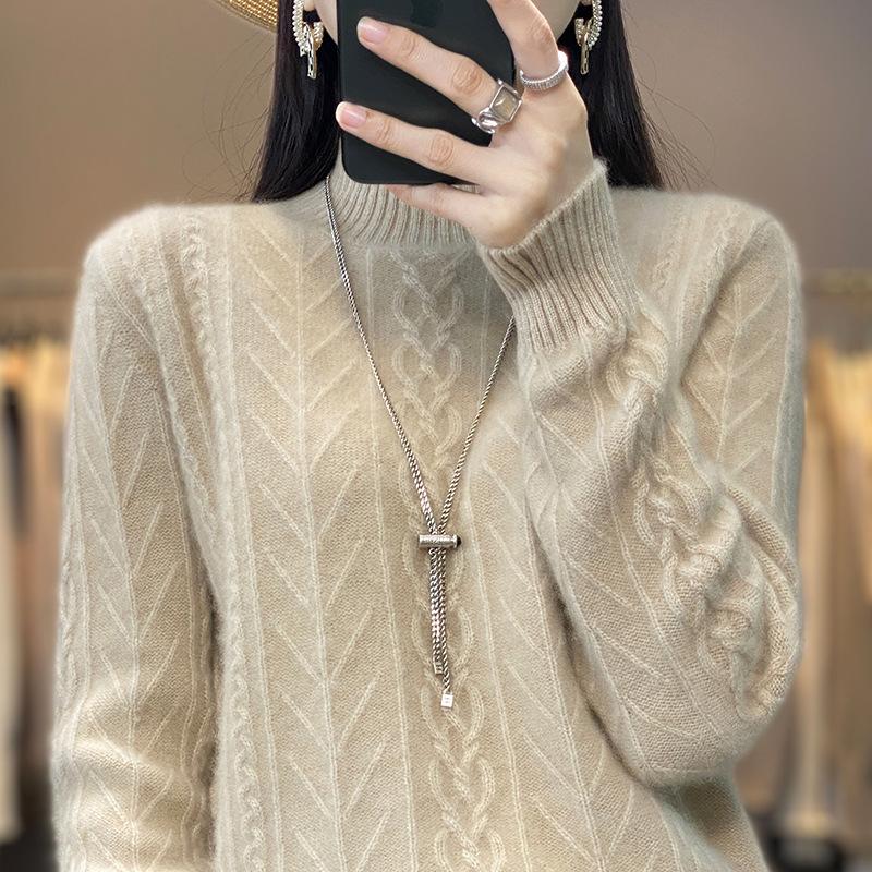 Autumn and winter new semi-turtleneck thickened women s jacquard loose and thin solid color long-sleeved versatile knitted sweater women One size
Autumn and winter new semi-turtleneck thickened women s jacquard loose and thin solid color long-sleeved versatile knitted sweater women One size