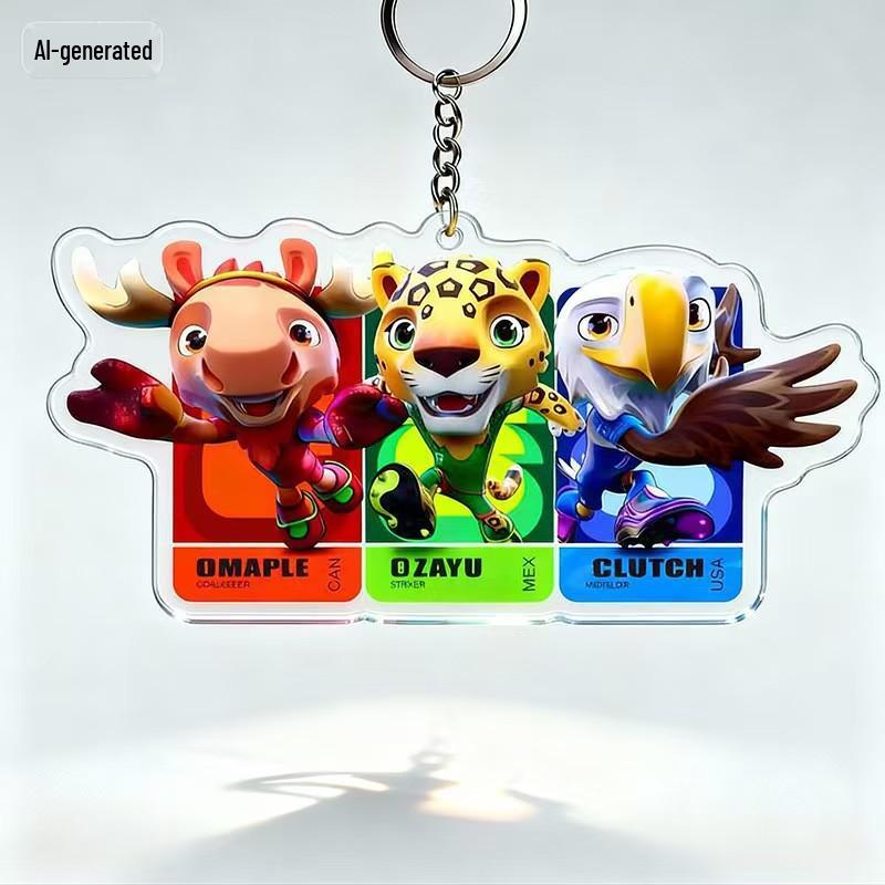 2026 North America World Cup Mascot Keychain: Deer, Eagle, Leopard Combo
2026 North America World Cup Mascot Keychain: Deer, Eagle, Leopard Combo