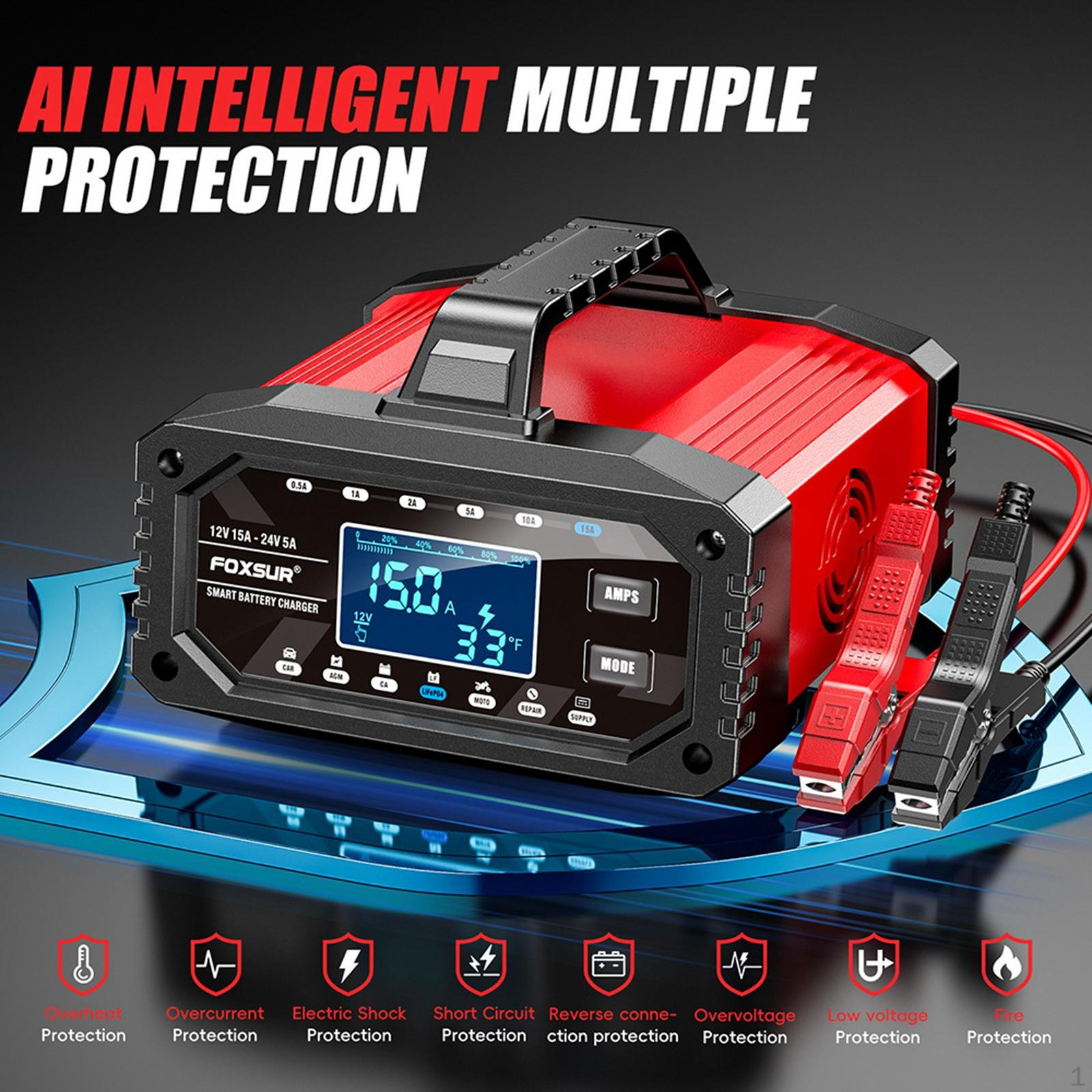 Automotive Battery Charger with EU 220V Plug Portable Black Red for
Automotive Battery Charger with EU 220V Plug Portable Black Red for