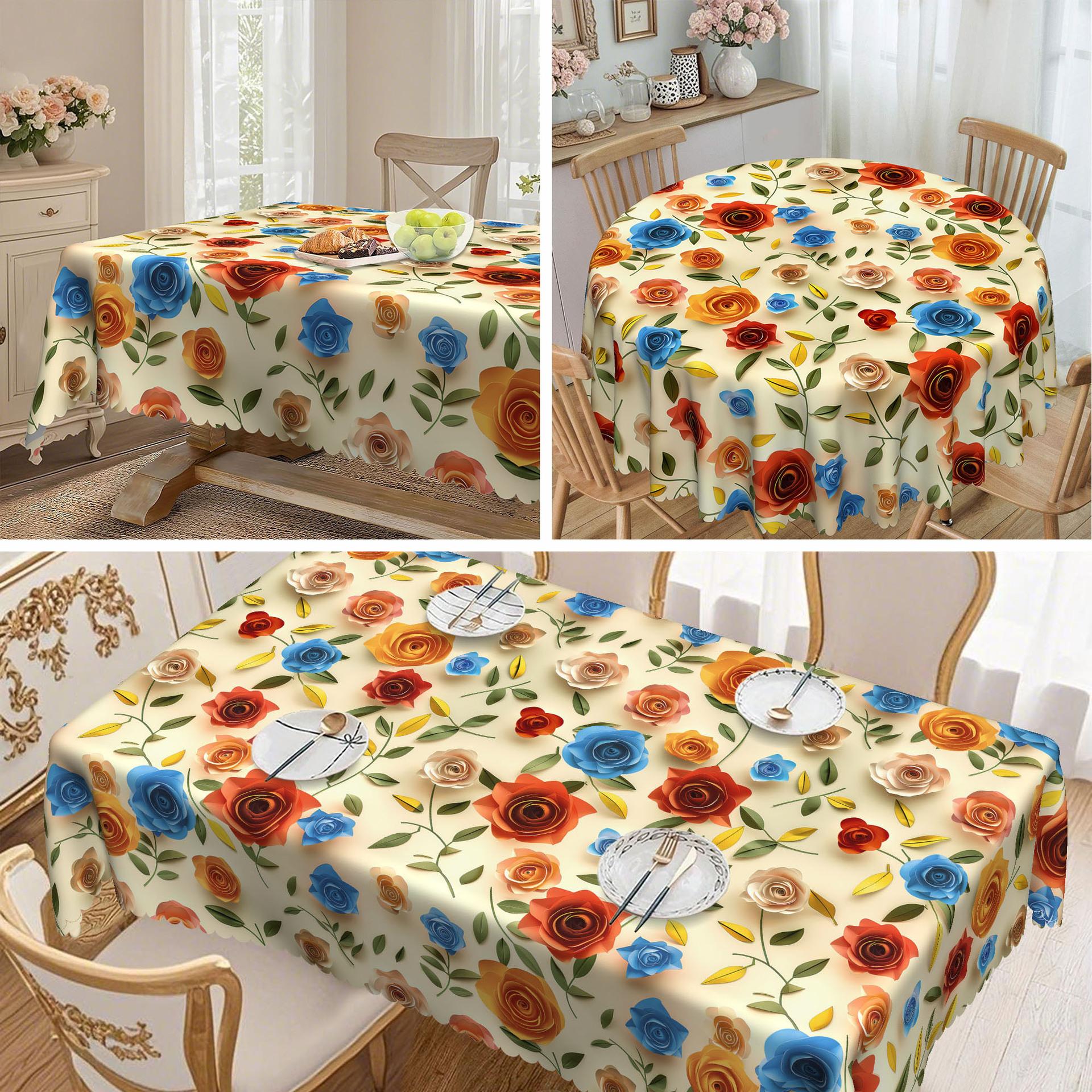 1 Piece, Four Seasons Colorful Flower Round Tablecloth, Exquisite Flower Pattern Tabletop Decorative Cloth, Embossed Edge Round tablecloth-152x152cm
1 Piece, Four Seasons Colorful Flower Round Tablecloth, Exquisite Flower Pattern Tabletop Decorative Cloth, Embossed Edge Round tablecloth-152x152cm