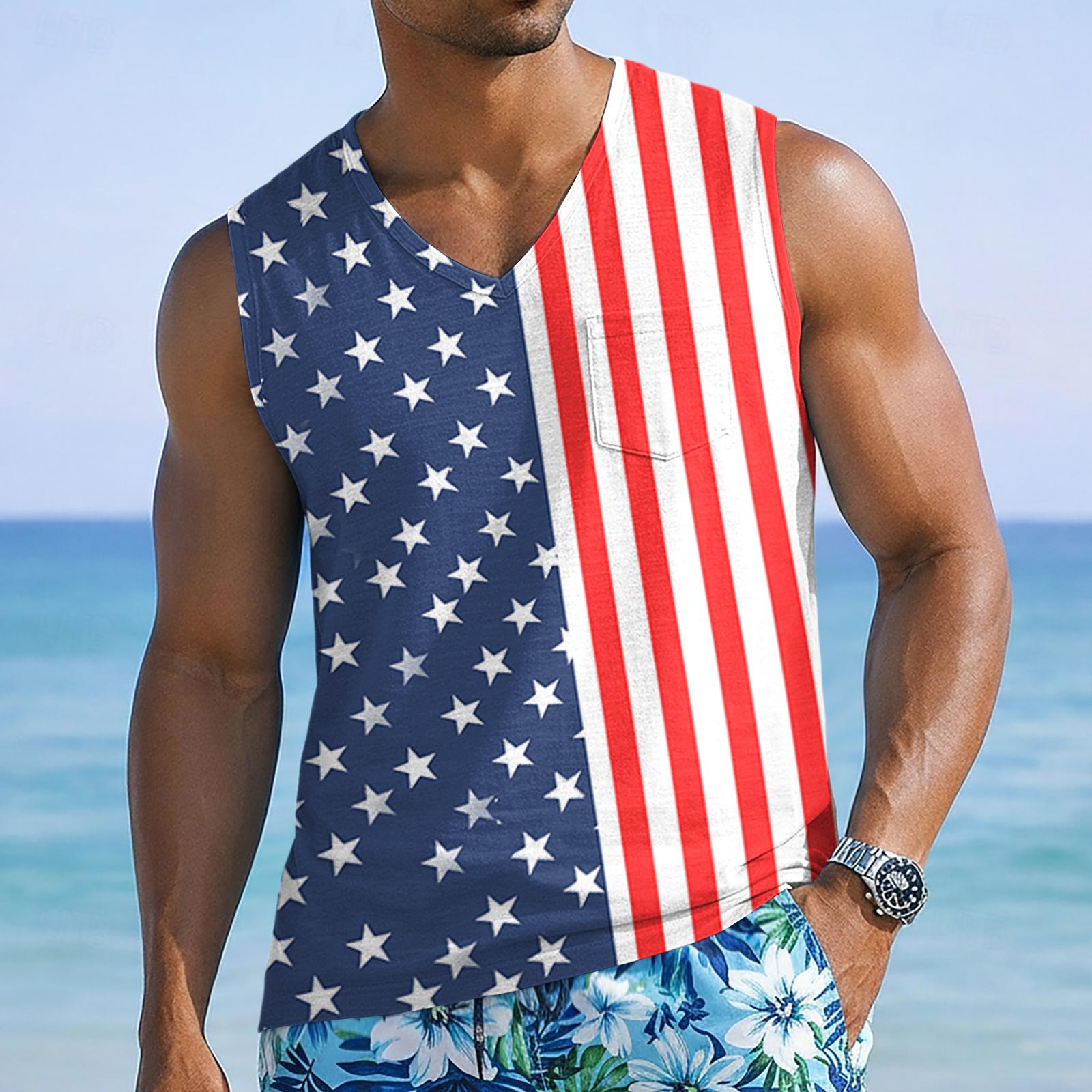 Mens Sleeveless V Neck Tank Top Flag Printed Casual Muscle Shirt Lightweight Summer Vest for Outdoor Sports XXXL винний
Mens Sleeveless V Neck Tank Top Flag Printed Casual Muscle Shirt Lightweight Summer Vest for Outdoor Sports XXXL винний