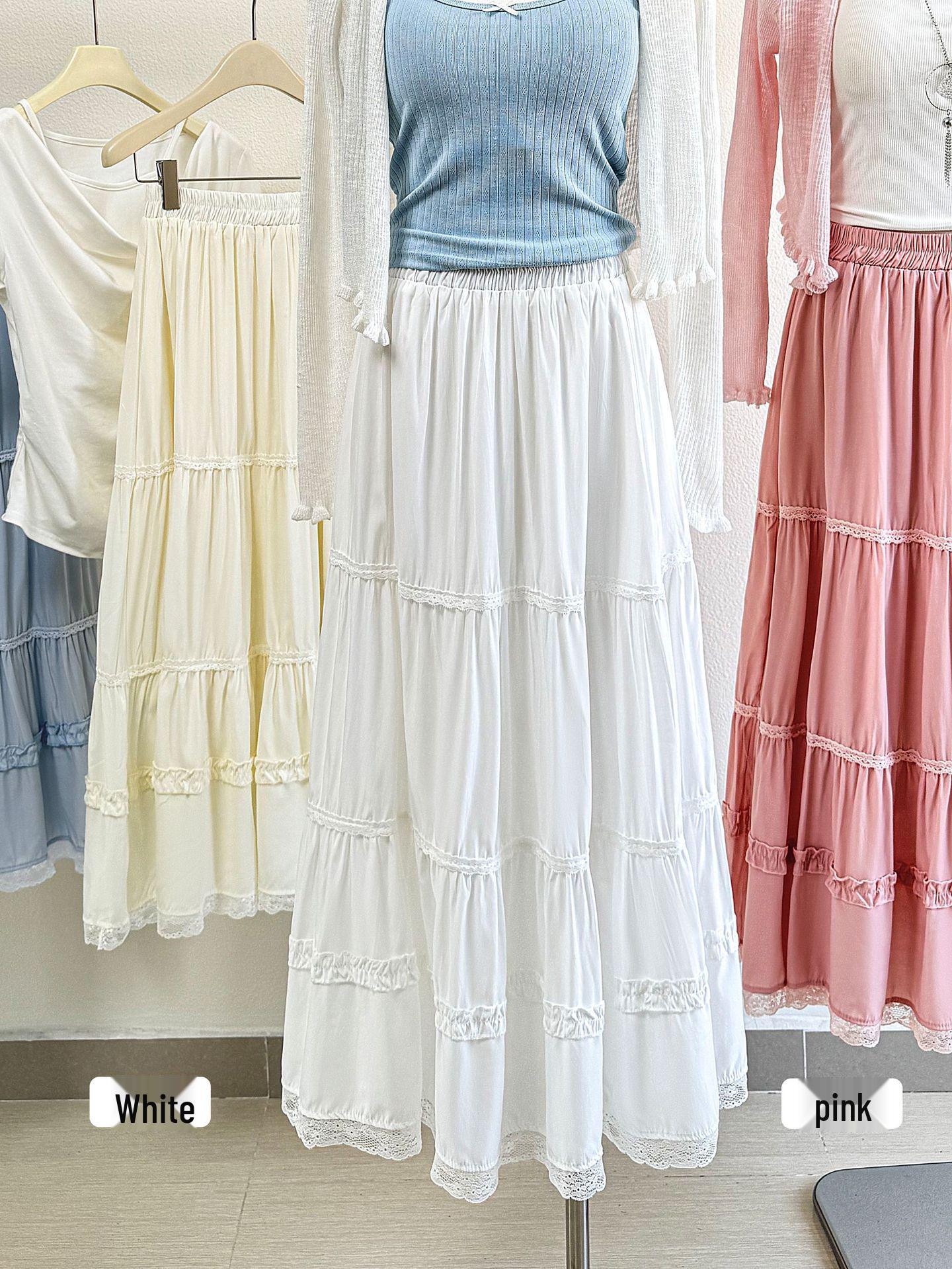 2026 Spring/Summer A-Line Wood Ear Lace Trimmed Mid-Length Skirt with Flowy Layered Hem One Size белый
2026 Spring/Summer A-Line Wood Ear Lace Trimmed Mid-Length Skirt with Flowy Layered Hem One Size белый