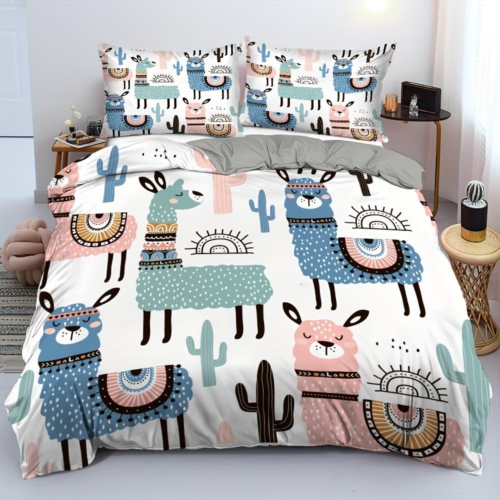 Alpaca Printed Down Quilt Cover Three-Piece Quilt Cover Digital Printing Bedding Home Textile EU single 135*200
Alpaca Printed Down Quilt Cover Three-Piece Quilt Cover Digital Printing Bedding Home Textile EU single 135*200