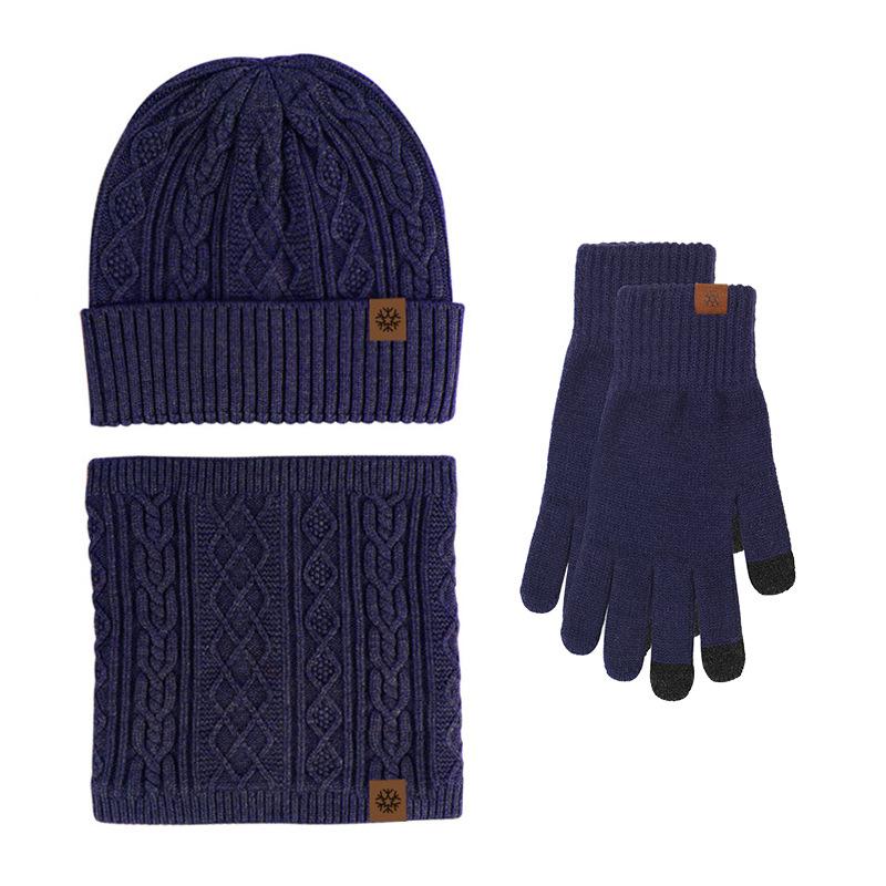 Winter knitted gloves hat scarf three-piece set touch screen plush warm wool hat three-piece set
Winter knitted gloves hat scarf three-piece set touch screen plush warm wool hat three-piece set
