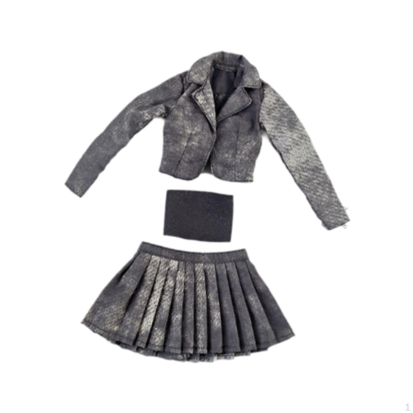 Масштаб 1/6 куртка, плиссированная юбка и топ-труба набор для фигурки аксессуары для тела миниатюрная одежда Black Gray
Масштаб 1/6 куртка, плиссированная юбка и топ-труба набор для фигурки аксессуары для тела миниатюрная одежда Black Gray