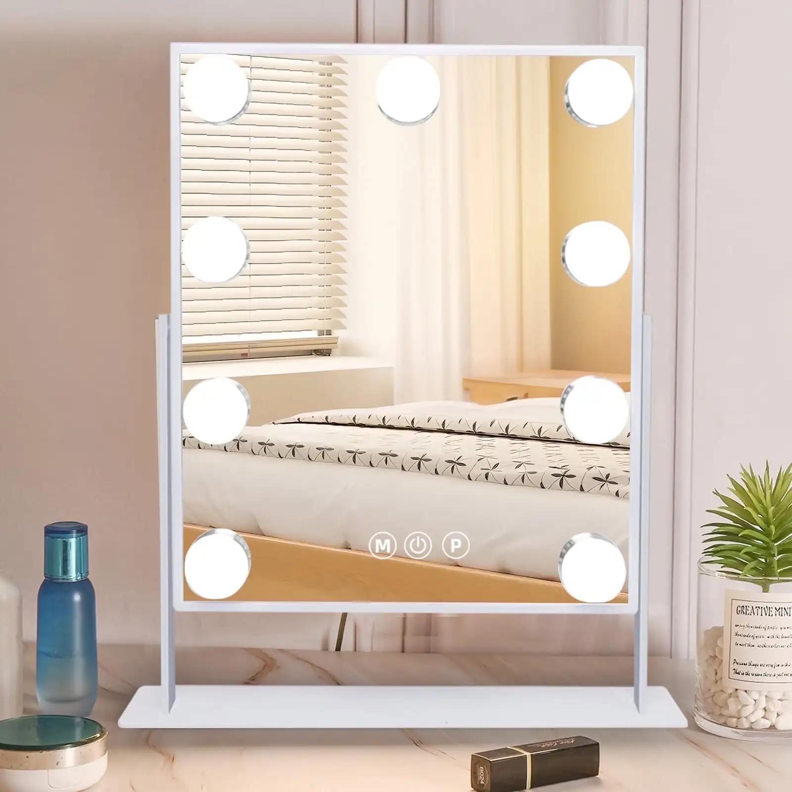 Illuminated vanity mirror with 9 LED bulbs, with detachable 10x magnifier, 3 color illumination modes, 360° swivel 21-30W& 7000K&WHITE белый
Illuminated vanity mirror with 9 LED bulbs, with detachable 10x magnifier, 3 color illumination modes, 360° swivel 21-30W& 7000K&WHITE белый