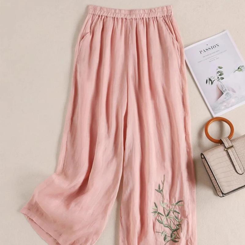Women s Embroidered Cotton & Linen Wide-Leg Pants - High Waist, Breathable, Slimming, Casual Wear for Summer & Autumn XXXL 150-165 lbs
Women s Embroidered Cotton & Linen Wide-Leg Pants - High Waist, Breathable, Slimming, Casual Wear for Summer & Autumn XXXL 150-165 lbs