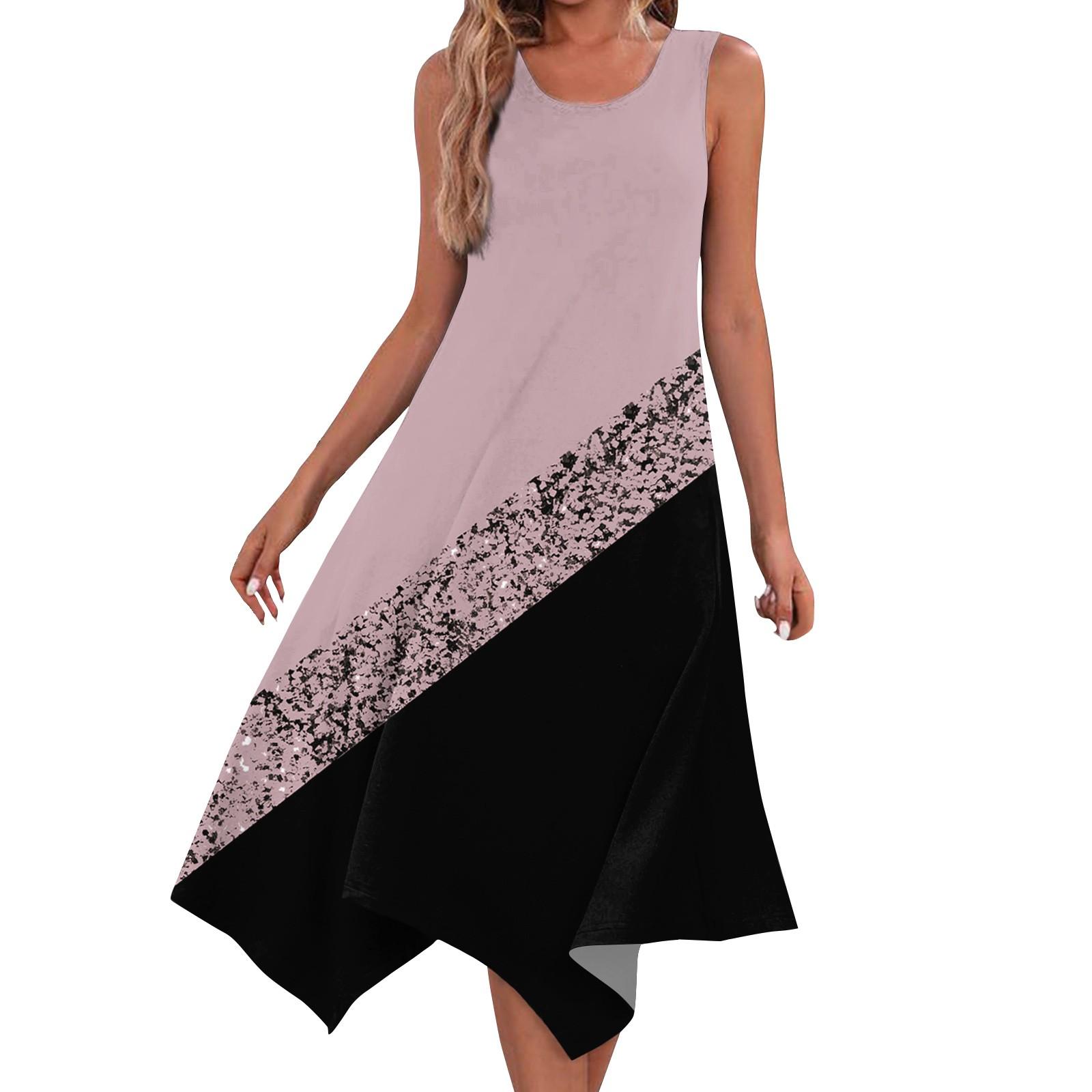 Женское повседневное модное платье миди без рукавов с круглым вырезом и нерегулярным подолом XL
Женское повседневное модное платье миди без рукавов с круглым вырезом и нерегулярным подолом XL