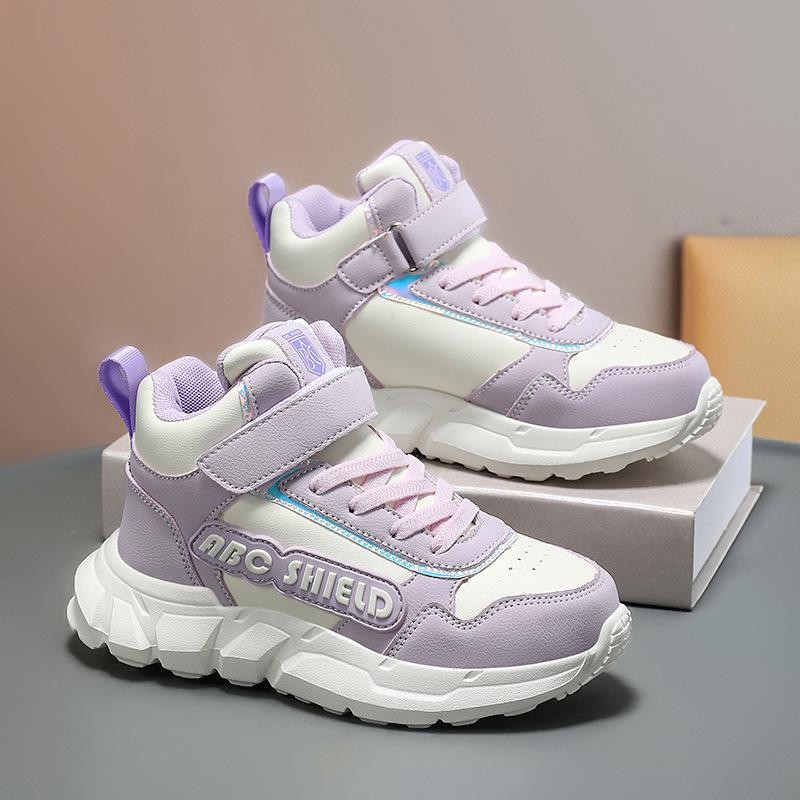 Boys 2025 High-Top Waterproof Leather Sports Shoes: Autumn/Winter Casual Running Footwear 31 фіолетовий/бежевий
Boys 2025 High-Top Waterproof Leather Sports Shoes: Autumn/Winter Casual Running Footwear 31 фіолетовий/бежевий