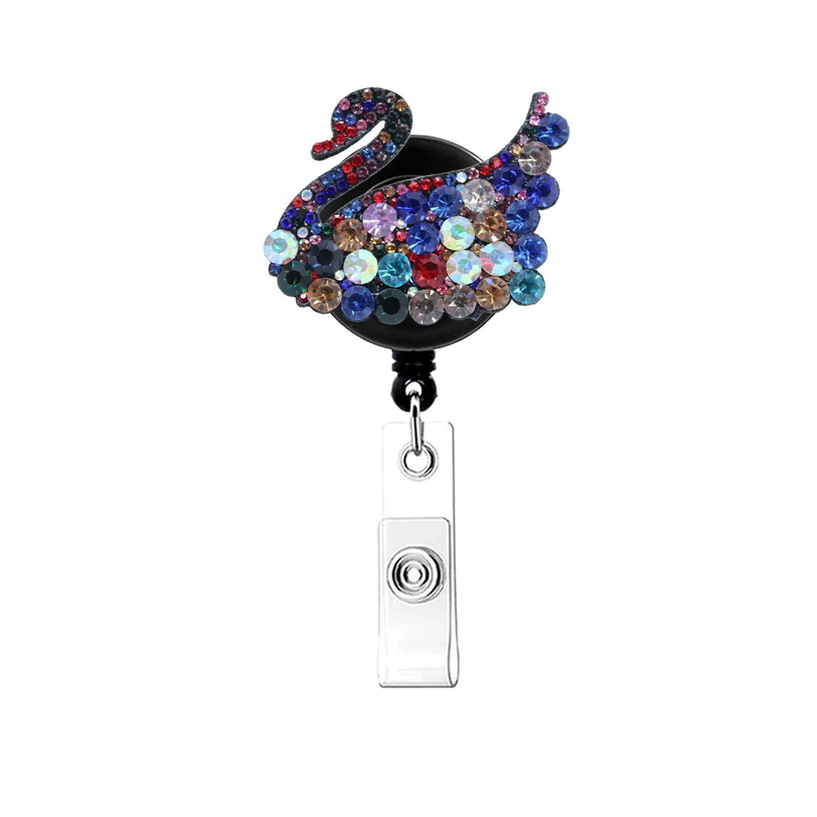 Swan Rhinestone Badge Holder Reliable Swivel Alligator Clip Retractable Badge Reel Convenient Id Holder Reel For Office
Swan Rhinestone Badge Holder Reliable Swivel Alligator Clip Retractable Badge Reel Convenient Id Holder Reel For Office