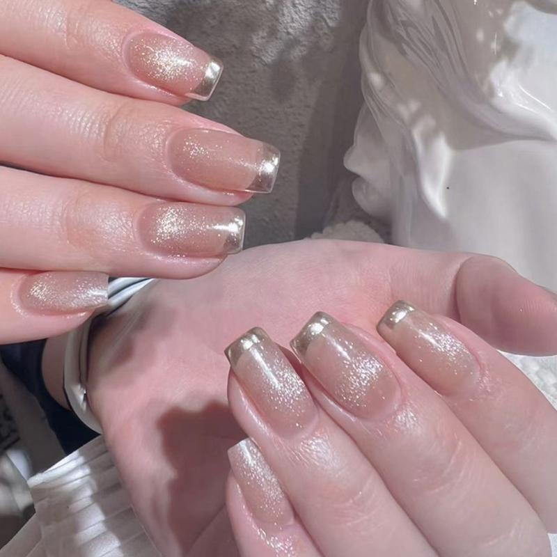 24 Pcs French Tip Press On Nail Medium Square False Nail Glittering Acrylic Nail Elegant Full Cover Stick On Nail 1
24 Pcs French Tip Press On Nail Medium Square False Nail Glittering Acrylic Nail Elegant Full Cover Stick On Nail 1