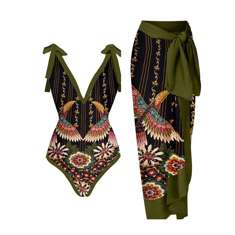 2024 European & American Retro Print Swimsuit & Beach Dress Set for Women Medium армія зелений колір
2024 European & American Retro Print Swimsuit & Beach Dress Set for Women Medium армія зелений колір