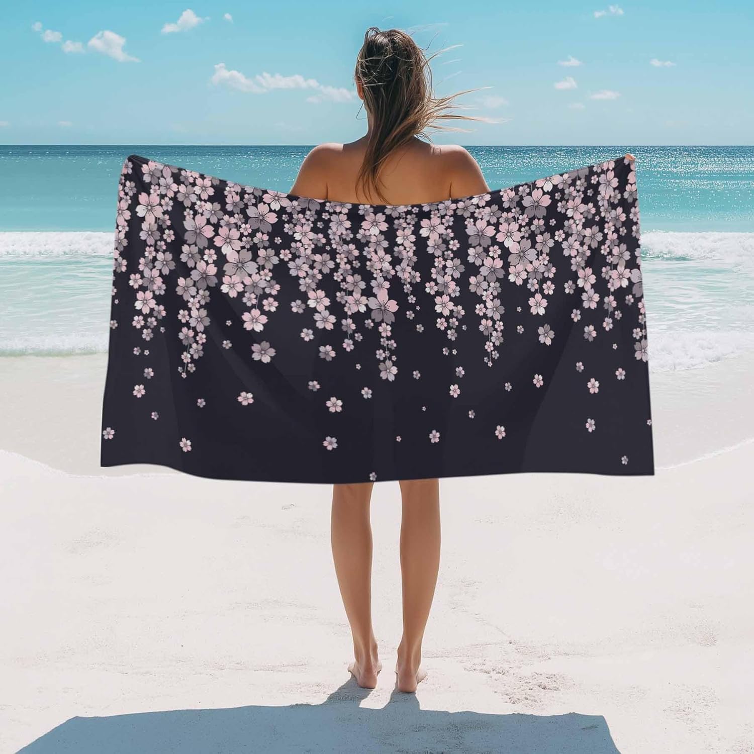 Oversized Beach Towel Spring Pink Cherry Blossoms Flower Soft Absorbent Quick-Dry Sand-Free Microfiber Towel for Travel/Surf W40*H60(CM)
Oversized Beach Towel Spring Pink Cherry Blossoms Flower Soft Absorbent Quick-Dry Sand-Free Microfiber Towel for Travel/Surf W40*H60(CM)