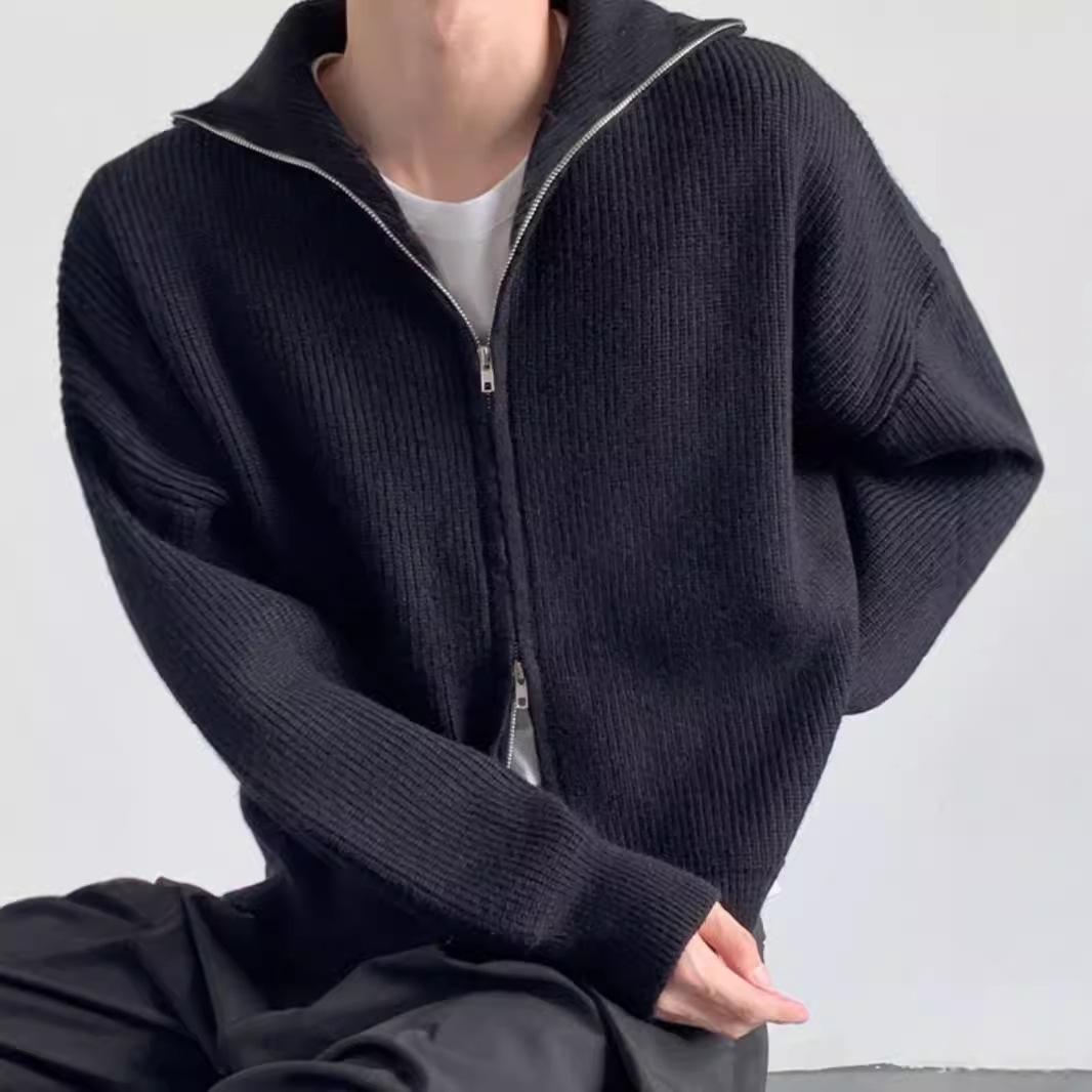 Мужской японский ретро-кардиган на молнии - свитер свободной вязки на весну/осень XL чёрный
Мужской японский ретро-кардиган на молнии - свитер свободной вязки на весну/осень XL чёрный