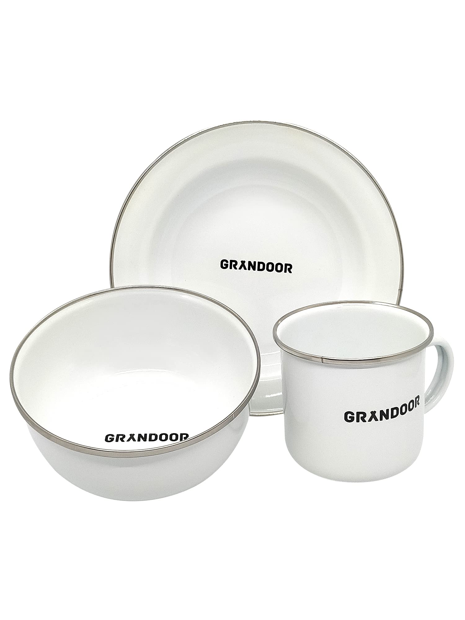 GRANDOOR Enamel Tableware 3 Piece Set Camping Outdoor Cutlery (Mug, Plate, Bowl) (White) белый
GRANDOOR Enamel Tableware 3 Piece Set Camping Outdoor Cutlery (Mug, Plate, Bowl) (White) белый