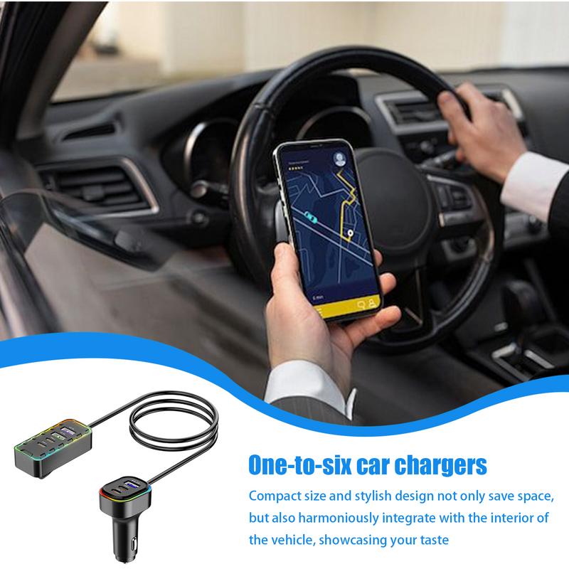 Автомобильное зарядное устройство с несколькими портами, USB-адаптер для зарядки с несколькими портами, многоцелевое термостойкое зарядное устройство для телефона, стильный автомобильный адаптер со светодиодом чёрный
Автомобильное зарядное устройство с несколькими портами, USB-адаптер для зарядки с несколькими портами, многоцелевое термостойкое зарядное устройство для телефона, стильный автомобильный адаптер со светодиодом чёрный