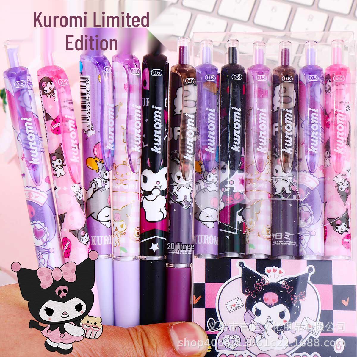 Kuromi Black Smooth Quick-Dry Student Pen - Super Cute Clickable, Water-Based, High-Value, Neutral ST Tip Kuromi Cute (6-Pack)
Kuromi Black Smooth Quick-Dry Student Pen - Super Cute Clickable, Water-Based, High-Value, Neutral ST Tip Kuromi Cute (6-Pack)