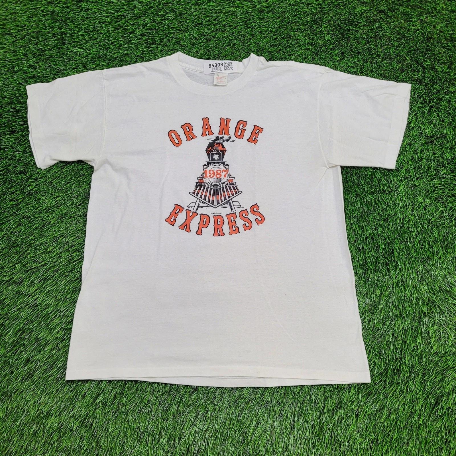 Vintage 1987 Orange-Express Train Shirt Large 21x27 White M
Vintage 1987 Orange-Express Train Shirt Large 21x27 White M