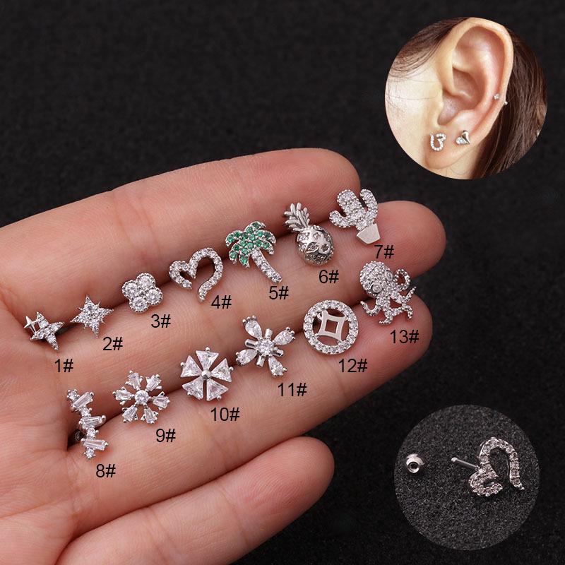 Korean Style Ribbed Ear Cuff with Flower Zircon Stud - Stainless Steel Exquisite Ear Bone Earring 7#
Korean Style Ribbed Ear Cuff with Flower Zircon Stud - Stainless Steel Exquisite Ear Bone Earring 7#