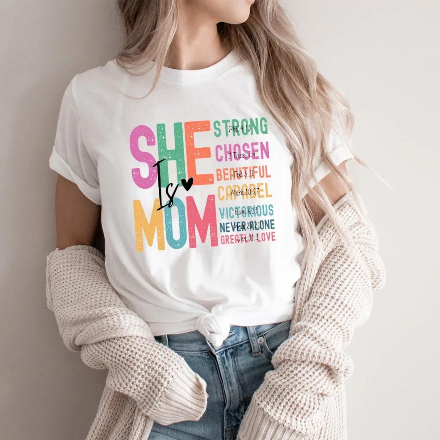 Retro She Is Mom Tshirts Christian Shirt Mama Bible Verse T-Shirt Cute Mommy T-Shirts Mother s Day Gift Religious women clothing XXXXXL білий
Retro She Is Mom Tshirts Christian Shirt Mama Bible Verse T-Shirt Cute Mommy T-Shirts Mother s Day Gift Religious women clothing XXXXXL білий