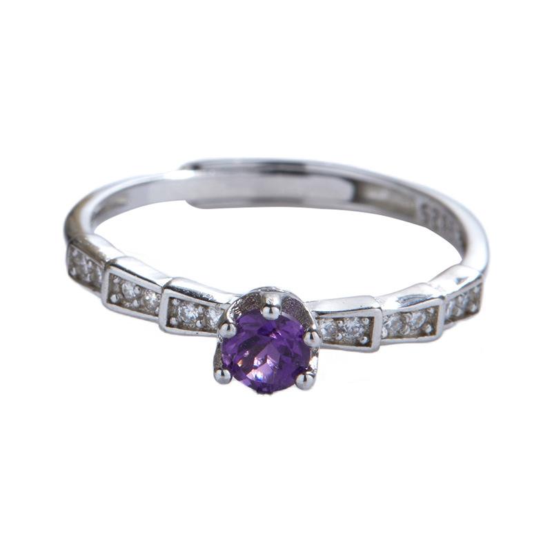 Niche Design S925 Sterling Silver Inlaid With Natural Amethyst Bamboo Gemstone Open Ring Women S Light Luxury Ring adjustable opening
Niche Design S925 Sterling Silver Inlaid With Natural Amethyst Bamboo Gemstone Open Ring Women S Light Luxury Ring adjustable opening