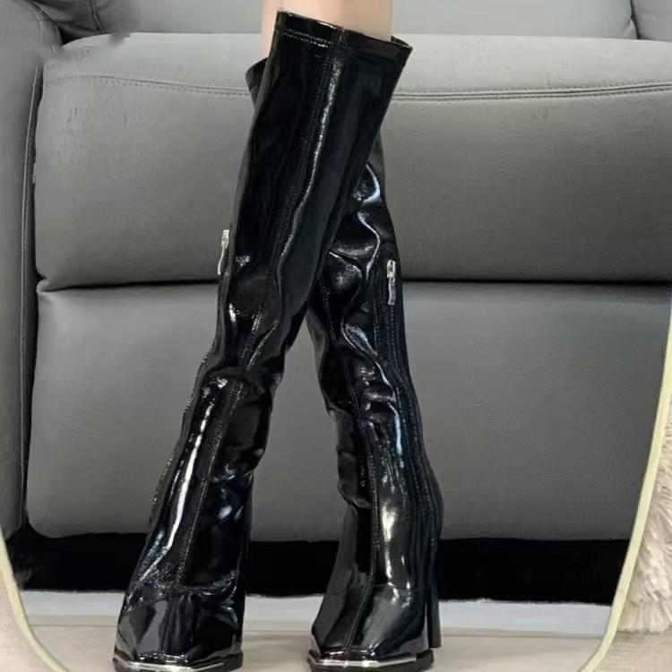 Kendou Internet celebrity with patent leather square high boots thin knight boots women thick heel high heel autumn and winter fashion boots head 35
Kendou Internet celebrity with patent leather square high boots thin knight boots women thick heel high heel autumn and winter fashion boots head 35