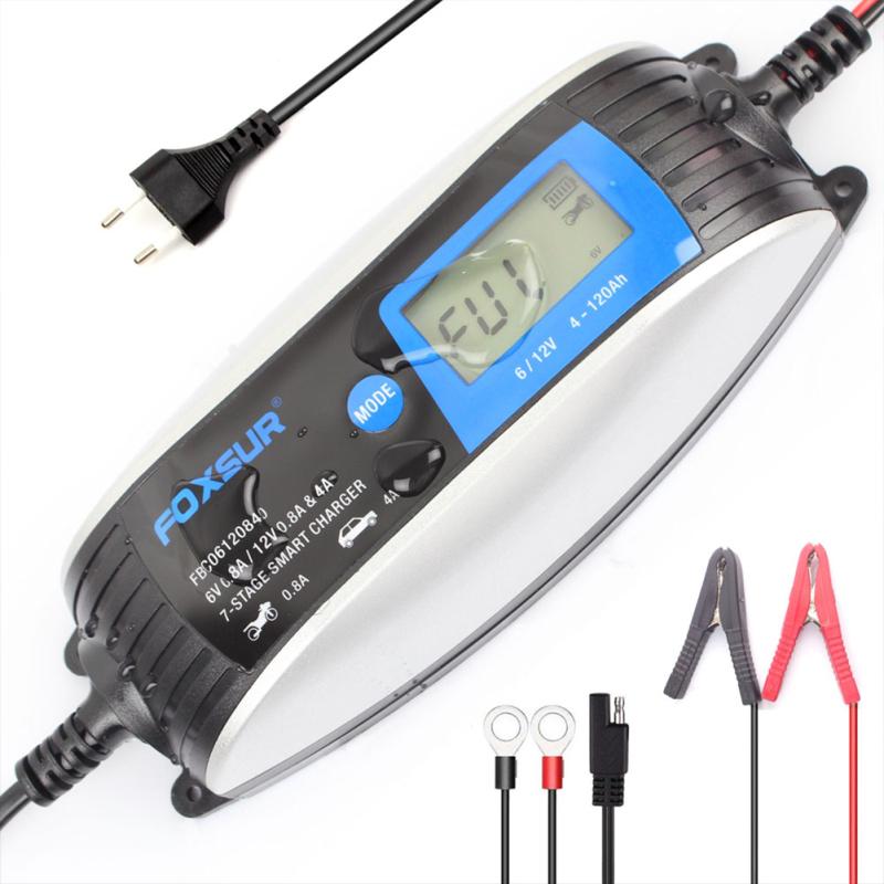 6 В 12 В Зарядное устройство 7-ступенчатое интеллектуальное автомобильное зарядное устройство с разъемом Sae Водонепроницаемое зарядное устройство для наружного ремонта