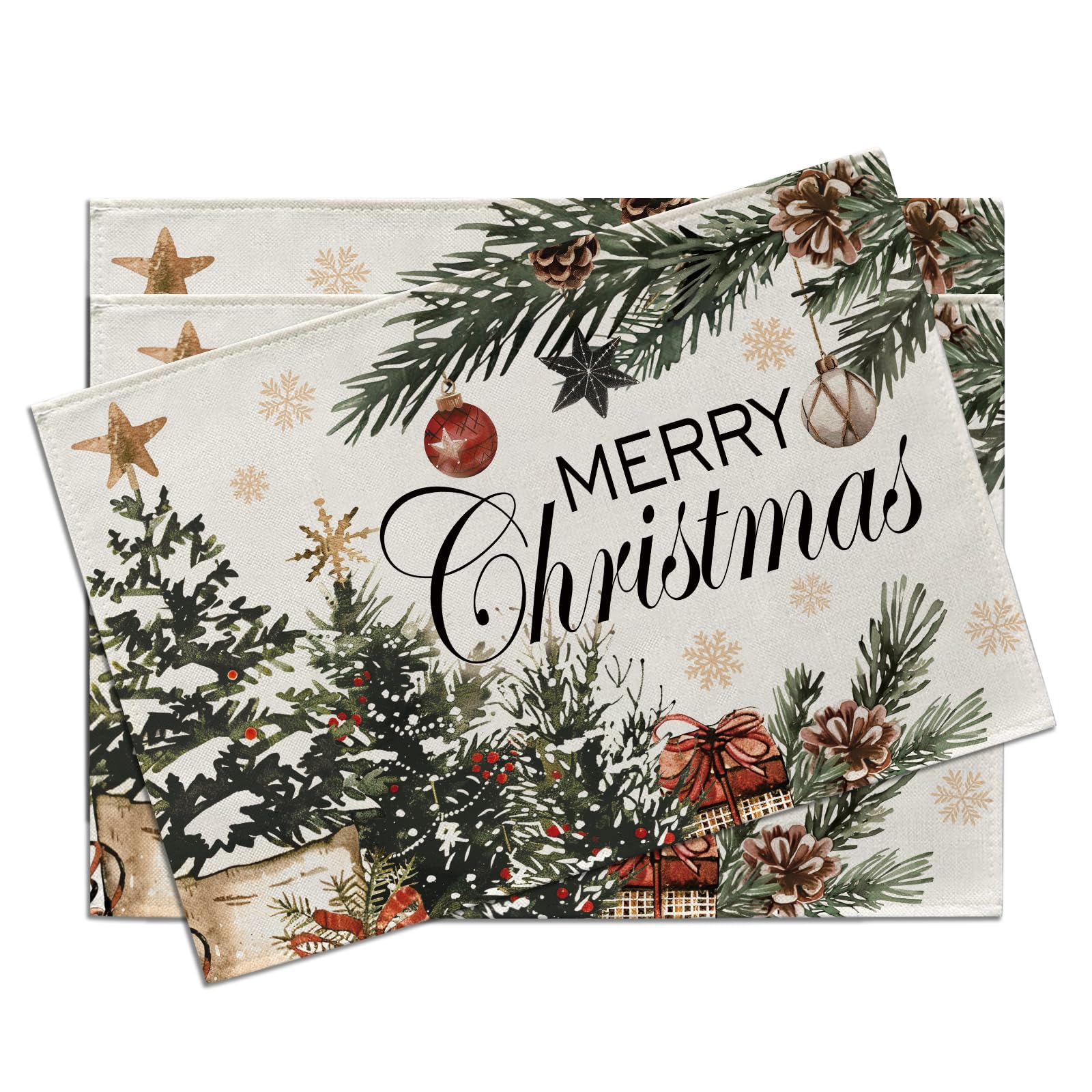 Winter Pine Tree Placemats Set of 4, Watercolor Forest Snowflake Dining Place Mats Table Decor 4Pcs-12 X18
Winter Pine Tree Placemats Set of 4, Watercolor Forest Snowflake Dining Place Mats Table Decor 4Pcs-12 X18