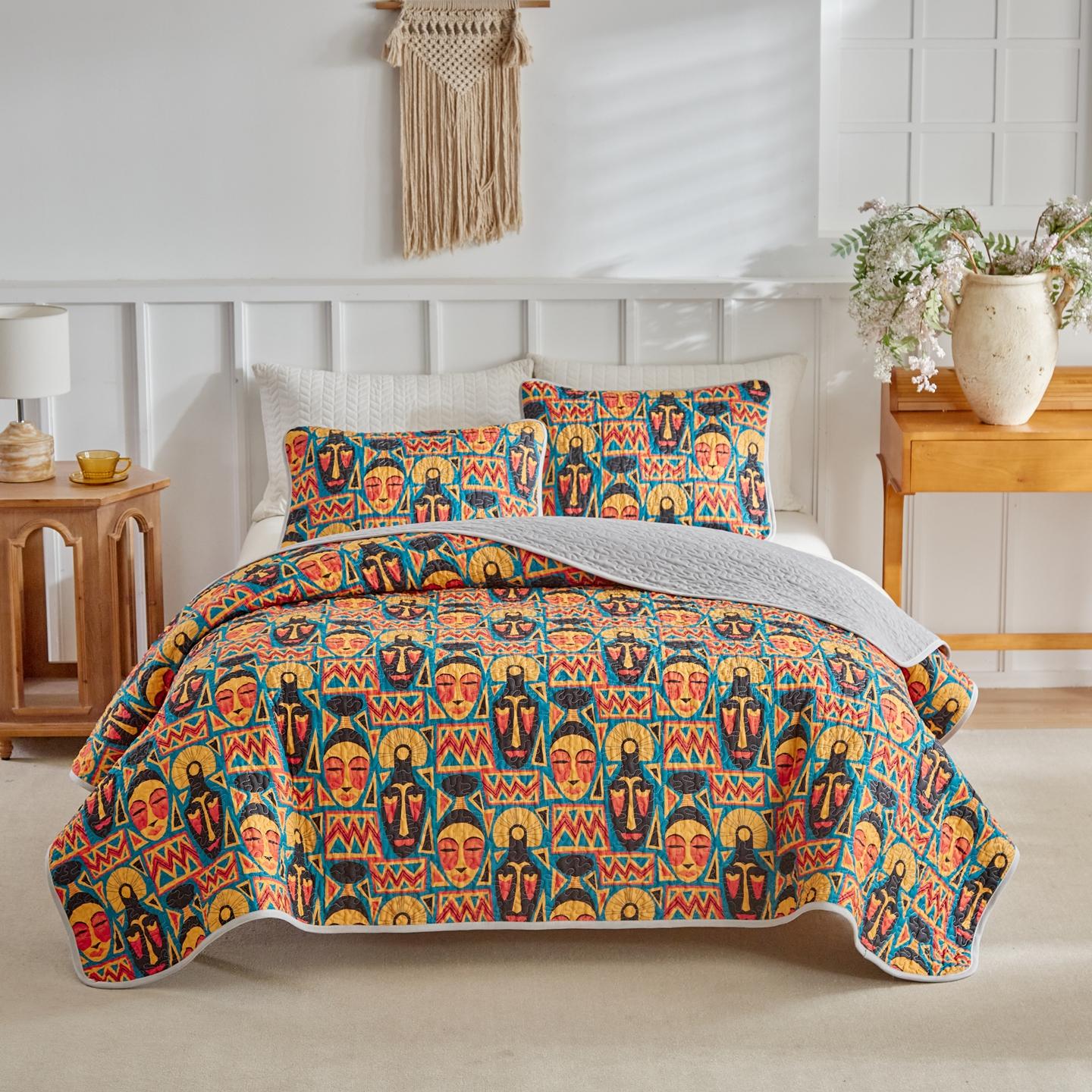 Quilted Bedspread Set Soft Polyester Bed Cover+Pillowcase Geometric Flower Patchwork Mattress Topper Sheet Thin Quilt All 173x229cm 3pcs
Quilted Bedspread Set Soft Polyester Bed Cover+Pillowcase Geometric Flower Patchwork Mattress Topper Sheet Thin Quilt All 173x229cm 3pcs