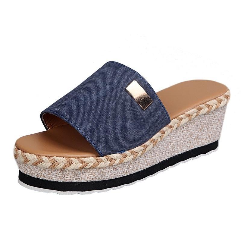 Summer New One-Line Metal Buckle Wedge Sandals Women s New Summer Style Muffin Platform Sandals 43 синий
Summer New One-Line Metal Buckle Wedge Sandals Women s New Summer Style Muffin Platform Sandals 43 синий