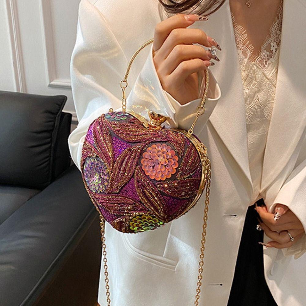 Glitter Sequin Evening Banquet Bag Elegant Ladies Clutch Bag Fashion Heart Shape Handbag Girls фіолетовий
Glitter Sequin Evening Banquet Bag Elegant Ladies Clutch Bag Fashion Heart Shape Handbag Girls фіолетовий