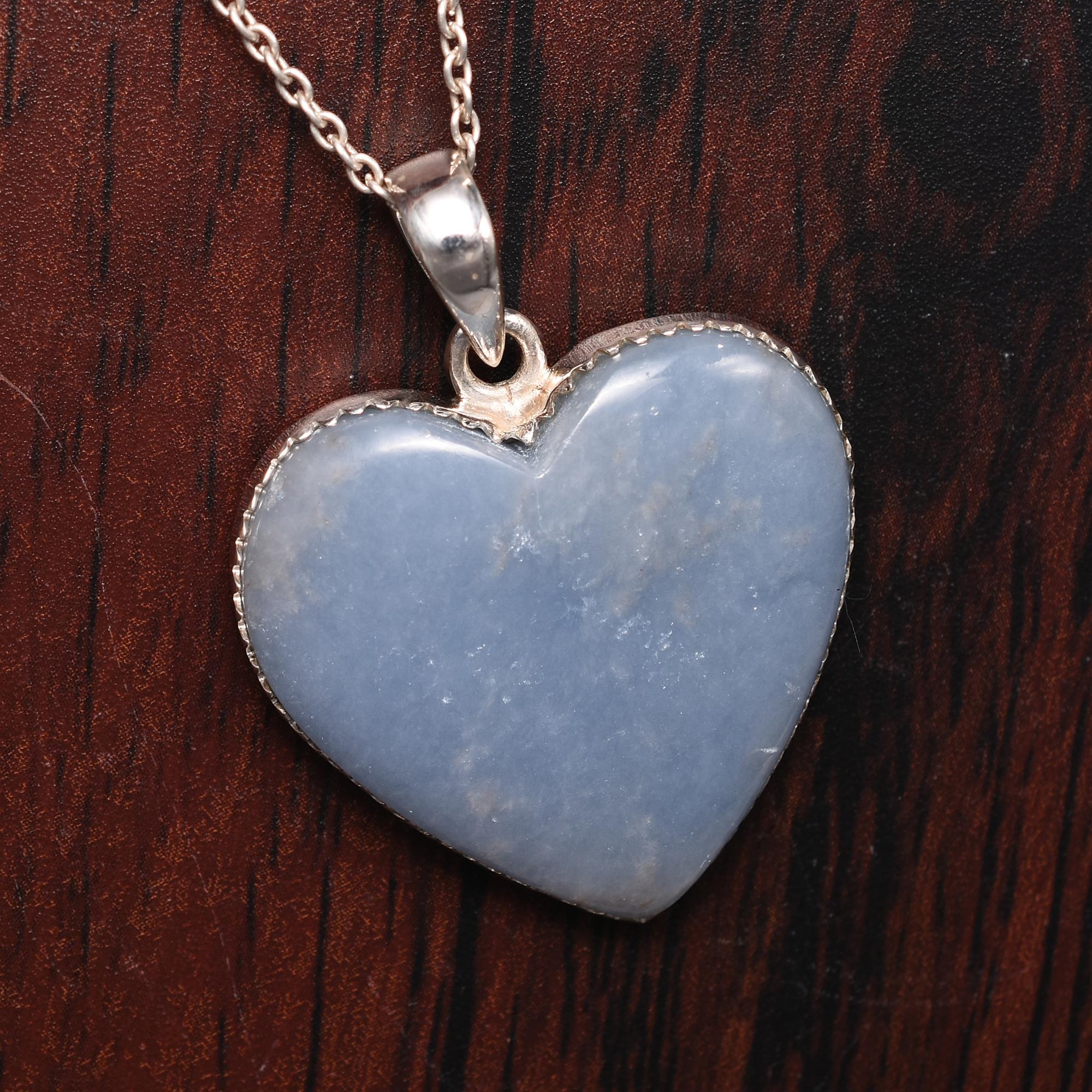 Heart Angelite Pendant Necklace, 925 Sterling Silver Pendant Necklace, Angelite Gemstone Pendant, Handmade Jewelry, Gift For Her 1.51 Inches Length синій
Heart Angelite Pendant Necklace, 925 Sterling Silver Pendant Necklace, Angelite Gemstone Pendant, Handmade Jewelry, Gift For Her 1.51 Inches Length синій