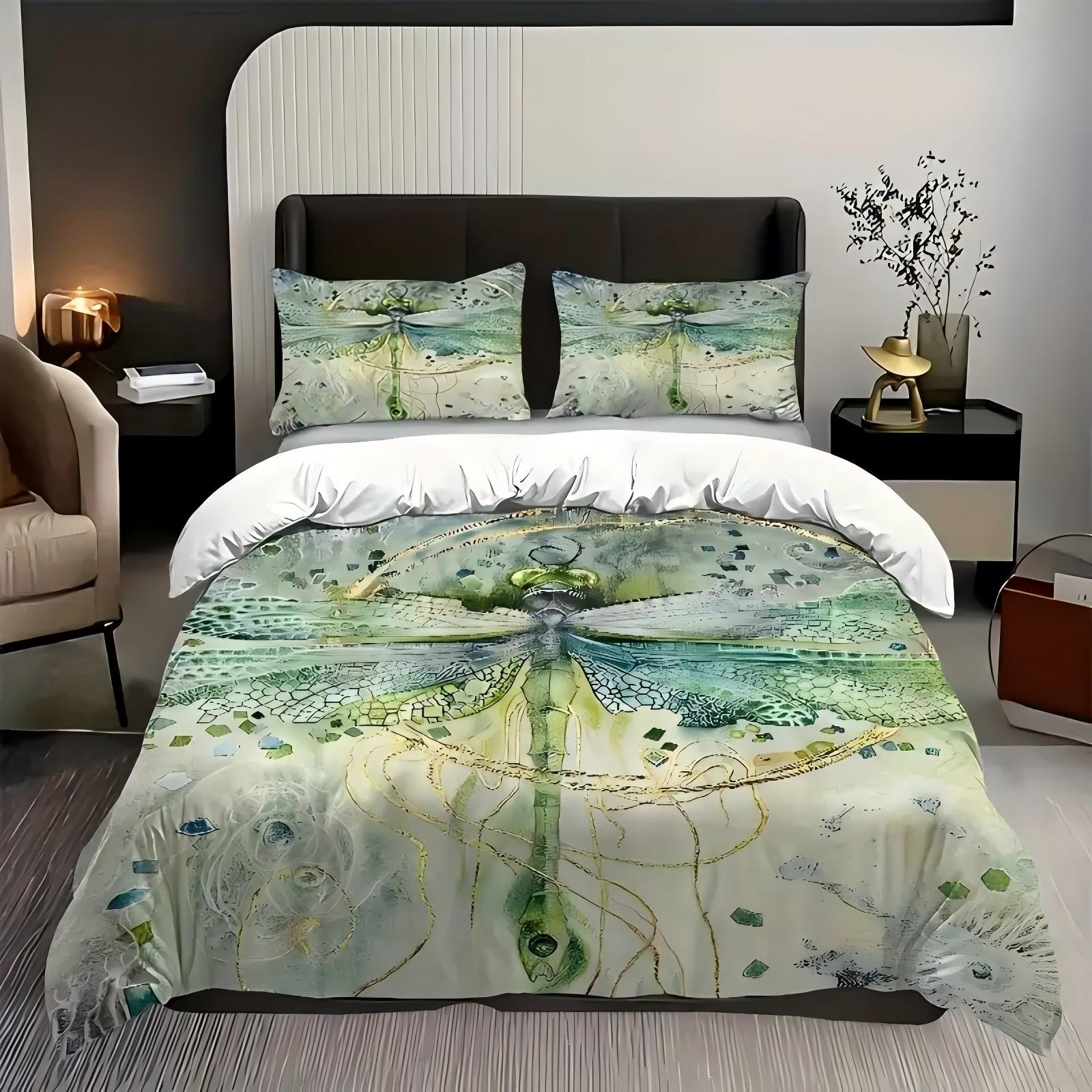 Green Dragonfly 3D Printed Duvet Cover Watercolour Fresh Style Animal Theme Quilt Cover Polyester Soft Comfortable Bedding Set 135x200cm 2pcs
Green Dragonfly 3D Printed Duvet Cover Watercolour Fresh Style Animal Theme Quilt Cover Polyester Soft Comfortable Bedding Set 135x200cm 2pcs