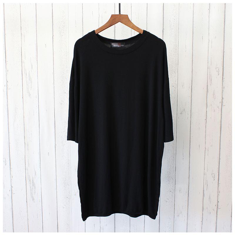 Modal Solid Color round Neck Loose plus Size Short Sleeve T-shirt Black (short sleeve) One size
Modal Solid Color round Neck Loose plus Size Short Sleeve T-shirt Black (short sleeve) One size