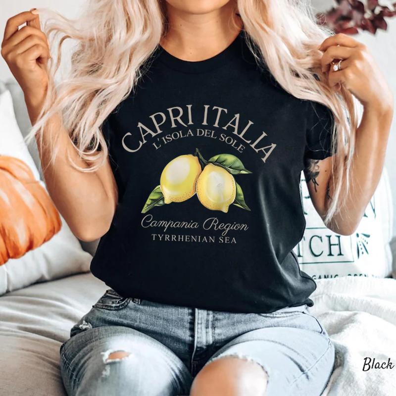 Футболка Capri Italia с рисунком лимона, модная винтажная футболка унисекс с фруктами, короткий рукав, круглый вырез, повседневный топ, винтажные женские топы XXL чёрный
Футболка Capri Italia с рисунком лимона, модная винтажная футболка унисекс с фруктами, короткий рукав, круглый вырез, повседневный топ, винтажные женские топы XXL чёрный