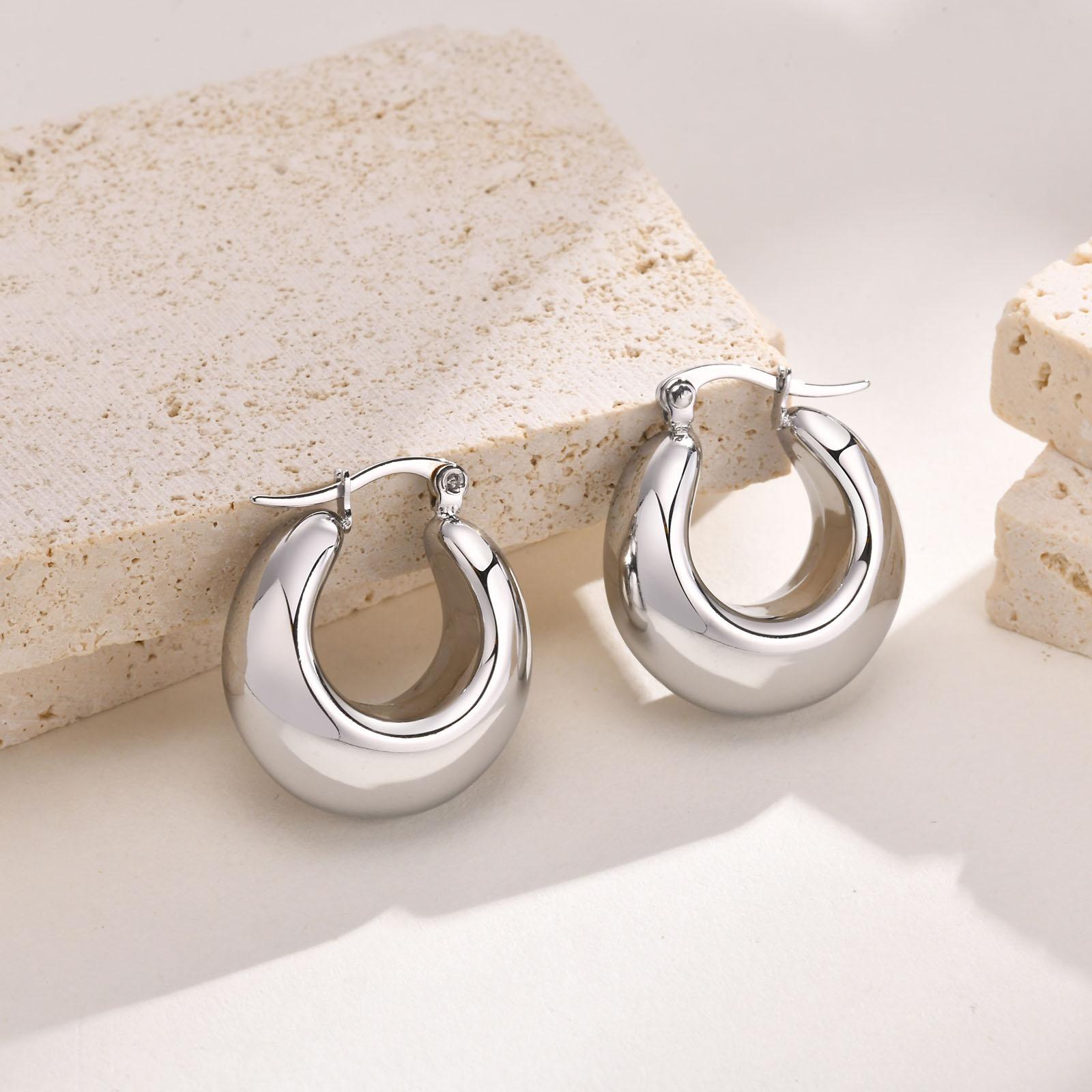SKU Trendy Chunky Stainless Steel Hoop Earrings for Women Girls Lady, Dainty Gold Color Half Hollow Round Circle Ear Jewelry
SKU Trendy Chunky Stainless Steel Hoop Earrings for Women Girls Lady, Dainty Gold Color Half Hollow Round Circle Ear Jewelry