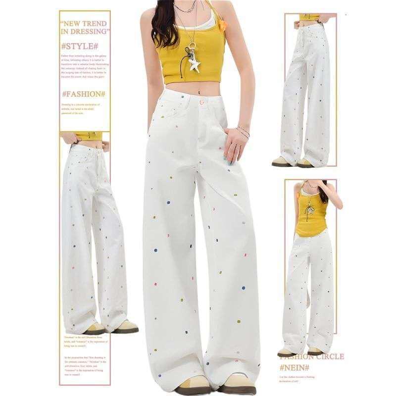 Loose Floral Embroidered Straight-Leg Jeans for Women - Plus Size, Colorful Autumn/Winter, Floor-Length Casual Pants XL белый
Loose Floral Embroidered Straight-Leg Jeans for Women - Plus Size, Colorful Autumn/Winter, Floor-Length Casual Pants XL белый