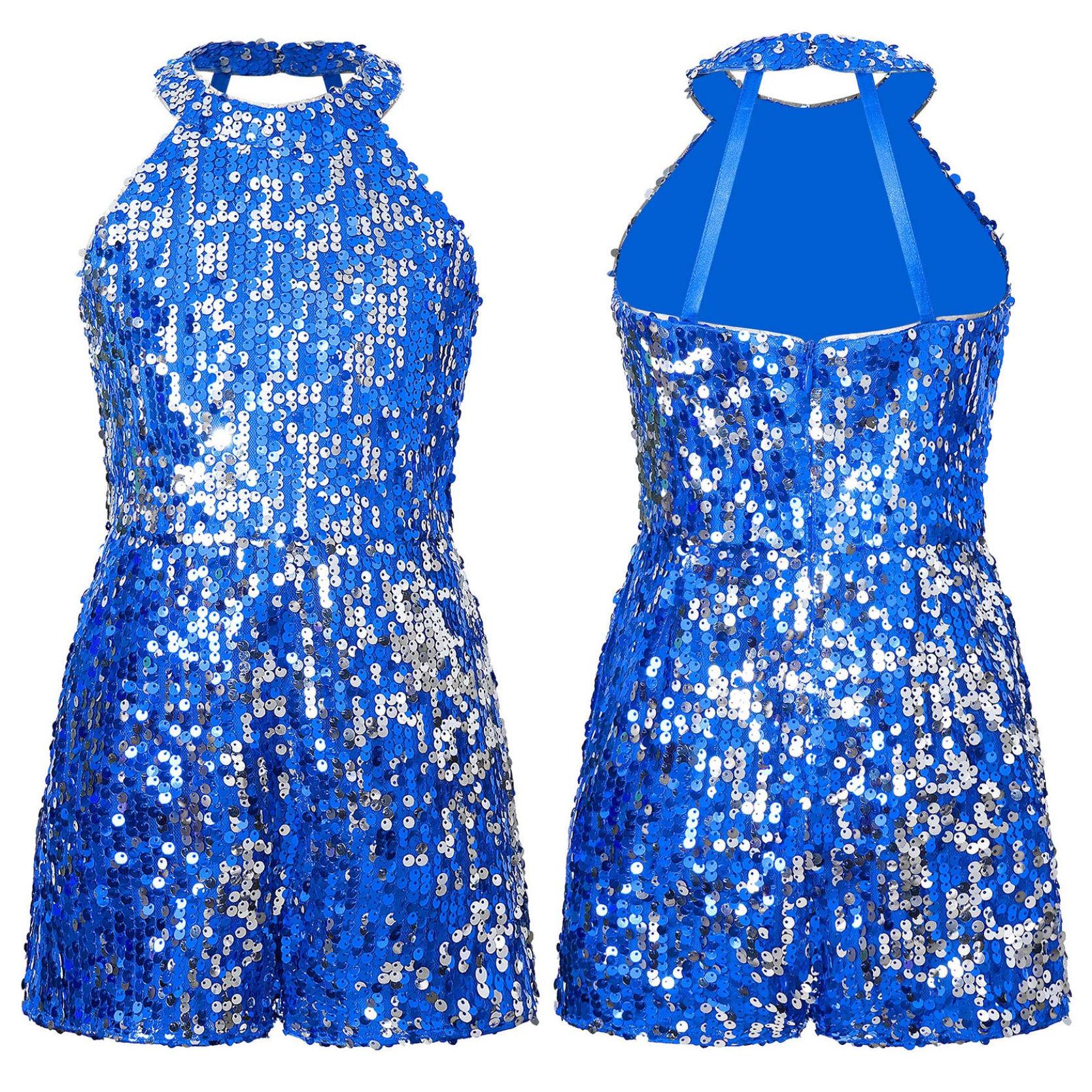 Костюм для джазовых танцев для девочек, купальник с блестящими пайетками, короткий комбинезон без рукавов, одежда для выступлений на сцене 9-10 Years королевский синий
Костюм для джазовых танцев для девочек, купальник с блестящими пайетками, короткий комбинезон без рукавов, одежда для выступлений на сцене 9-10 Years королевский синий