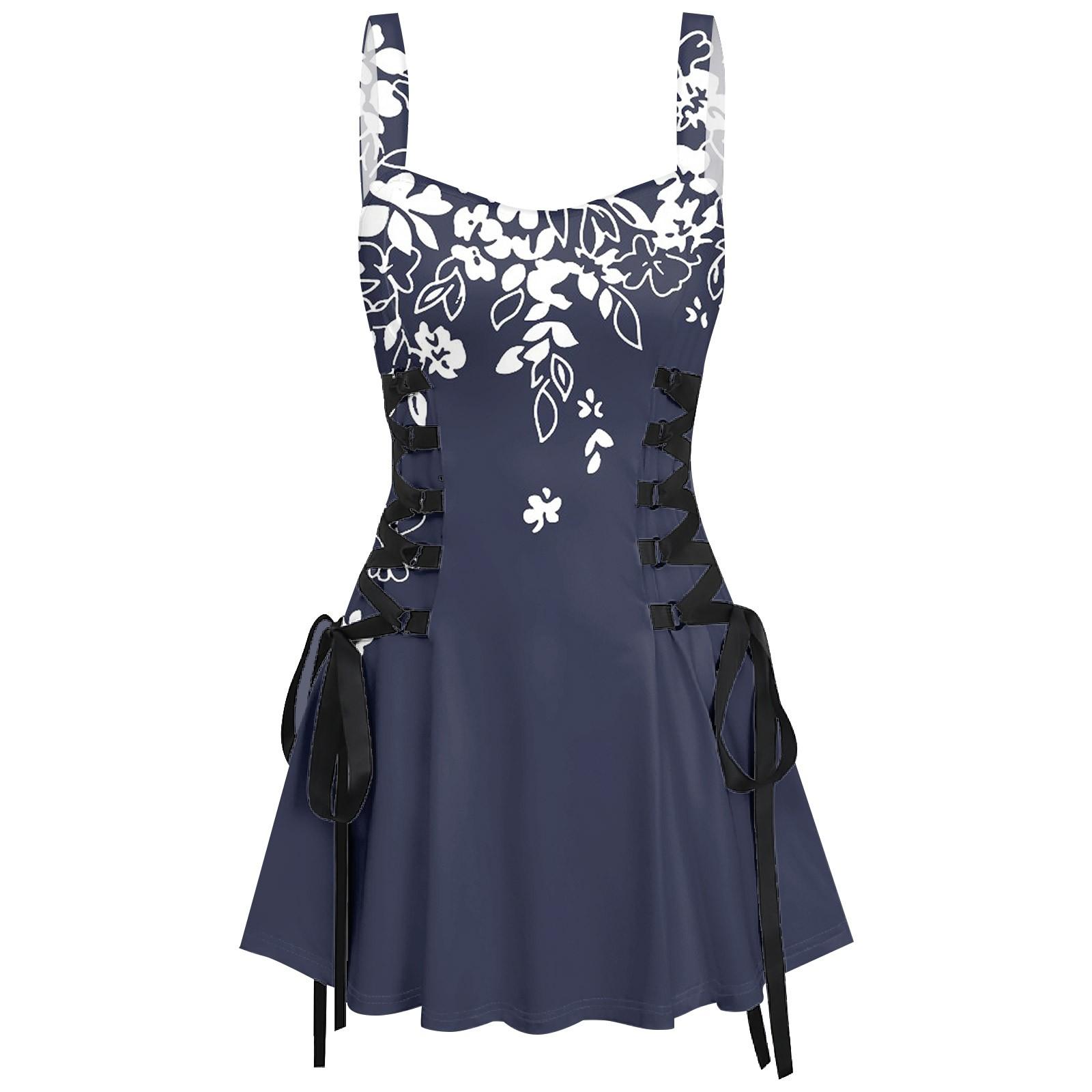 Женское модное темпераментное печатное сексуальное винтажное короткое платье с бретельками XXL тёмно-синий
Женское модное темпераментное печатное сексуальное винтажное короткое платье с бретельками XXL тёмно-синий