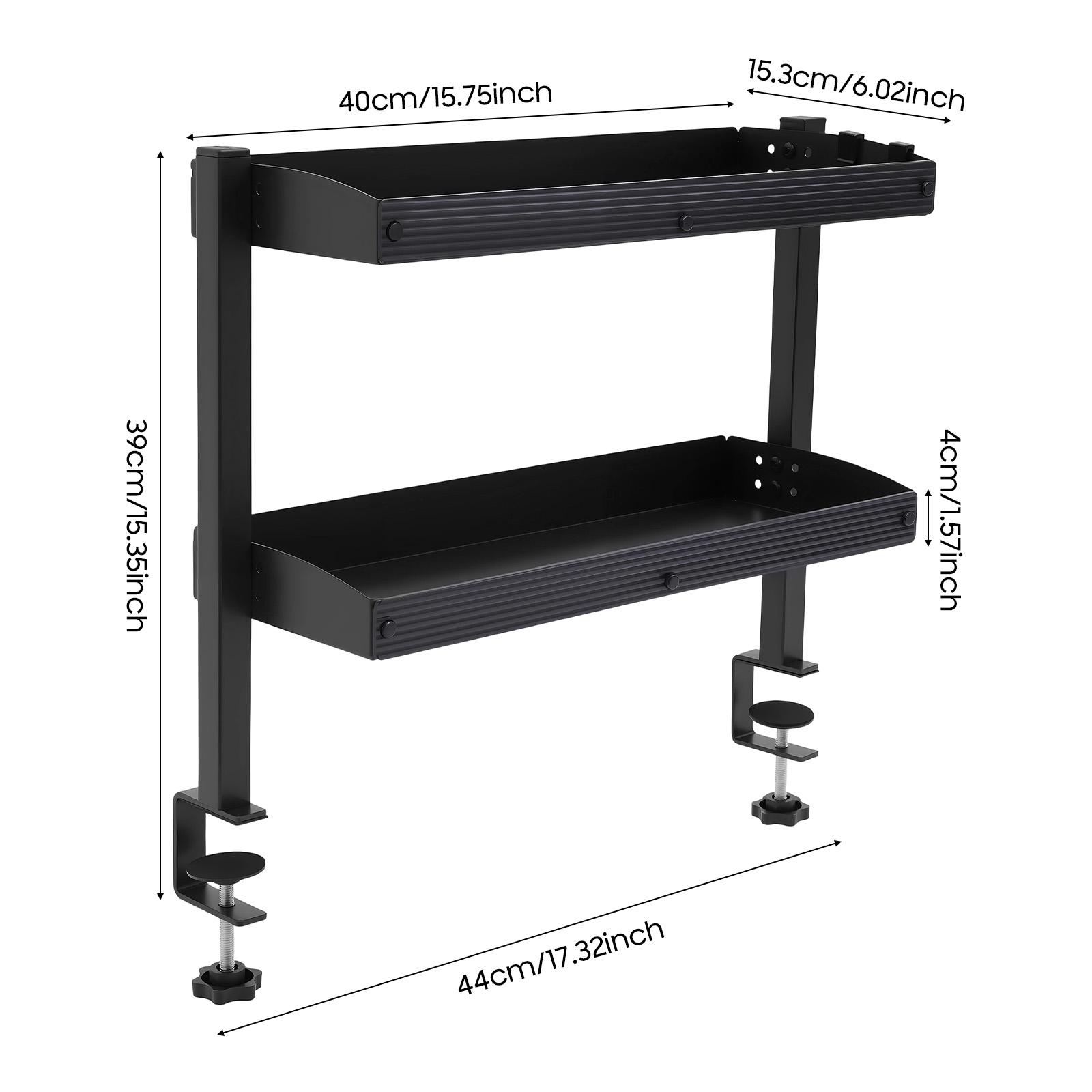 Clamp On Desk Shelf,2-Tier Adjustable Storage Organizer with Tray for Laptop, Office Supplies and Decor 22lbs Capacity per Shelf чорний
Clamp On Desk Shelf,2-Tier Adjustable Storage Organizer with Tray for Laptop, Office Supplies and Decor 22lbs Capacity per Shelf чорний