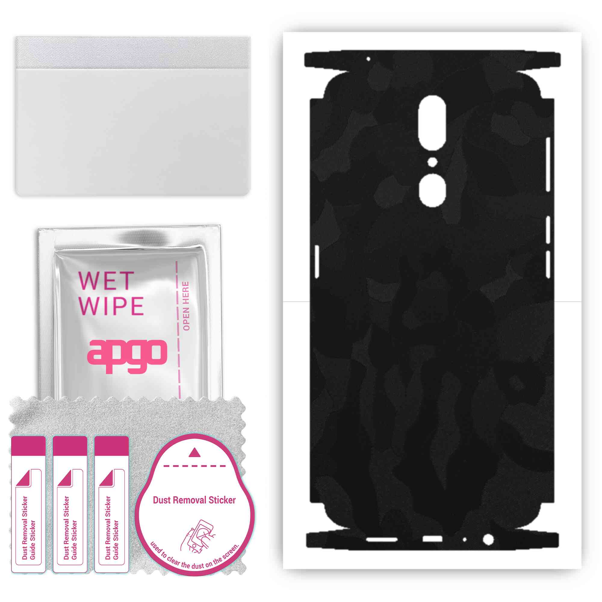apgo Protective Skin Sticker for the back+sides compatible with Oppo A9, Full Wrap Film, Foil, Vinyl - Pattern Black Camo
apgo Protective Skin Sticker for the back+sides compatible with Oppo A9, Full Wrap Film, Foil, Vinyl - Pattern Black Camo