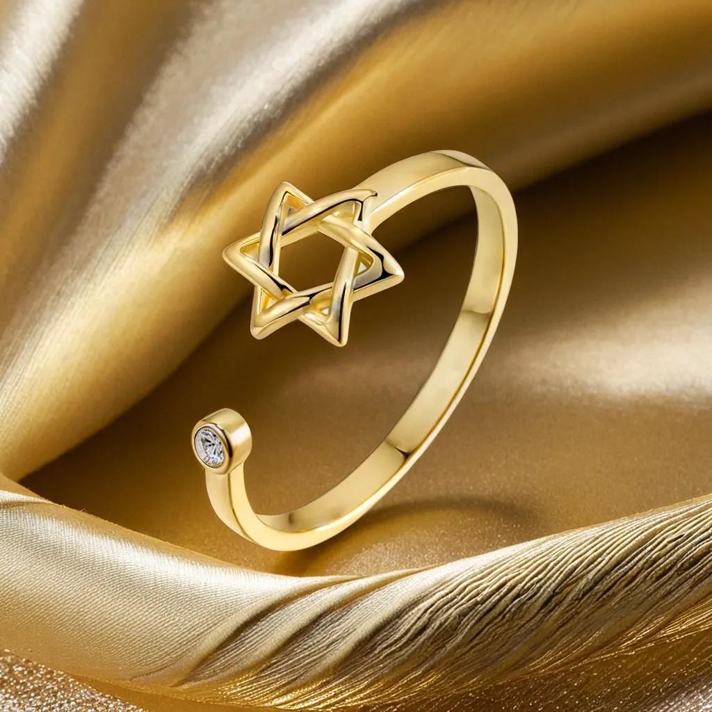 YILUOCD Hollow Hexagon Zircon Jewish Ring for Women Magen Star of David Adjustable Rings Promise Jewelry Gift resizable золотой
YILUOCD Hollow Hexagon Zircon Jewish Ring for Women Magen Star of David Adjustable Rings Promise Jewelry Gift resizable золотой