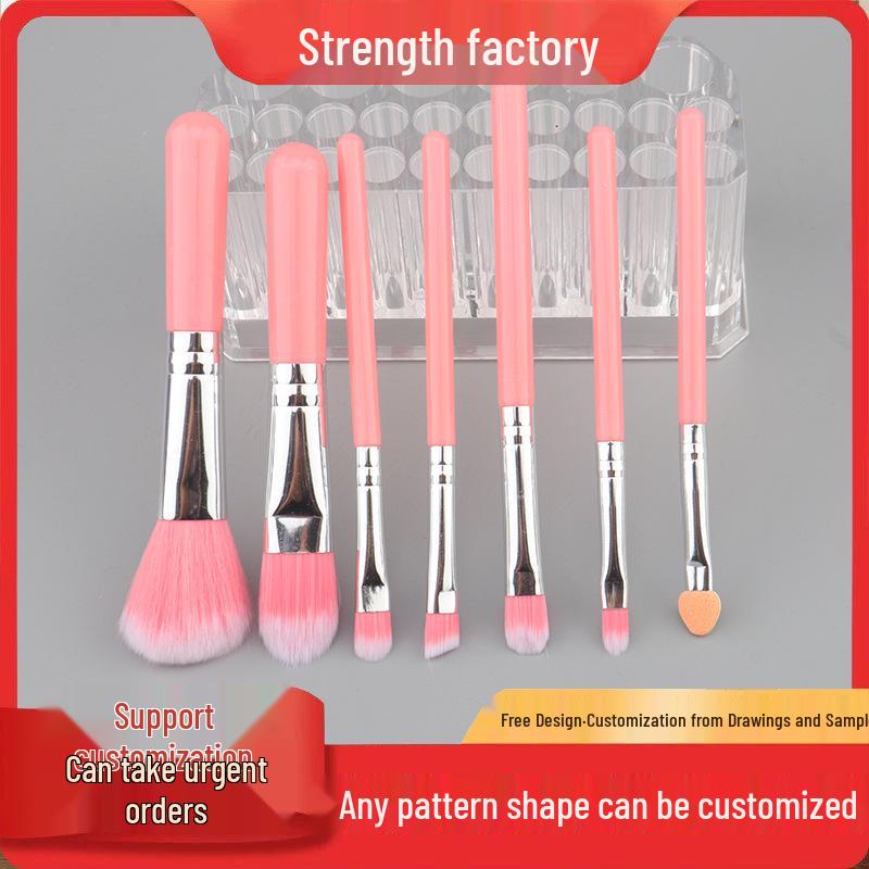 Pink 7-Piece Makeup Brush Set: Includes Round Blush Brush, Eyeshadow Brush, and More Beauty Tools.
Pink 7-Piece Makeup Brush Set: Includes Round Blush Brush, Eyeshadow Brush, and More Beauty Tools.